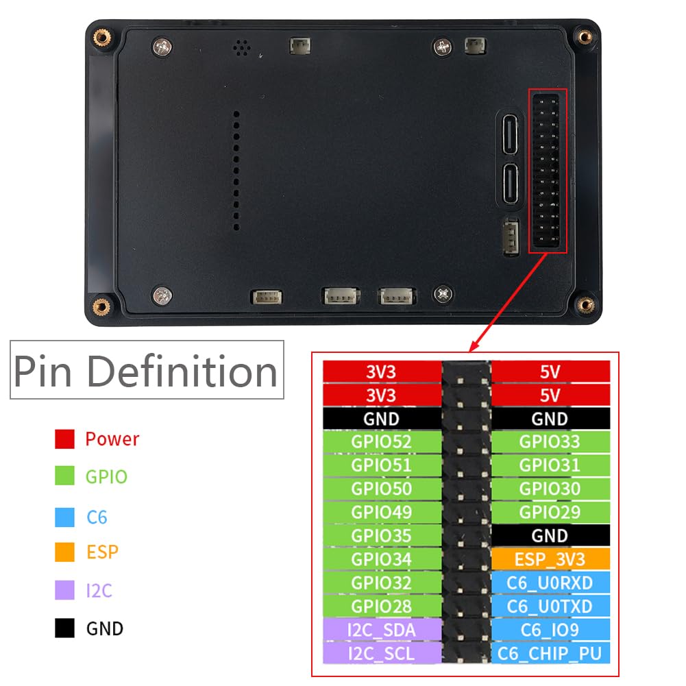 DIYmalls Pantalla ESP32-P4 de 4.3 pulgadas JC4880P443C_I_W_Y Pantalla táctil capacitiva 800x480 IPS TFT LCD Módulo ESP32P4 Placa de desarrollo ESP32-C6 para Arduino IDE
