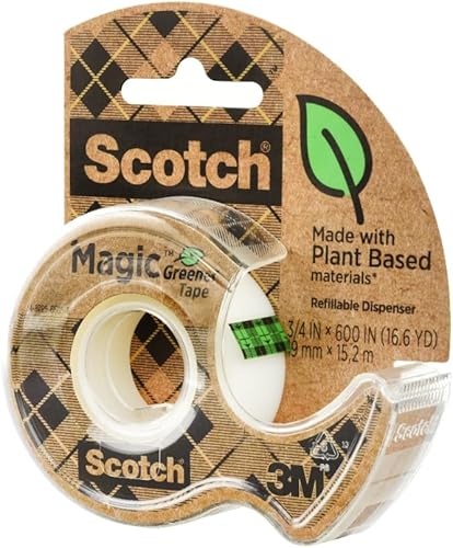 Miniatura 2 de Scotch Magic Greener Tape, 6 rollos, numerosas aplicaciones, cinta invisible, diseñada para reparación, 34 pulg. x 600 in., 6 dispensadores (6123)