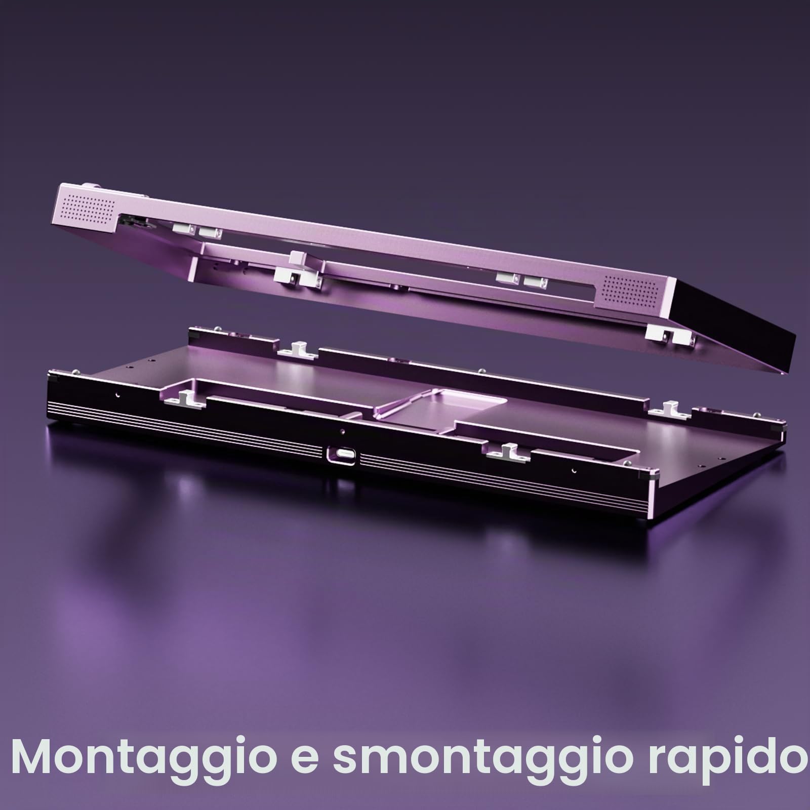 Akko MOD007 V5 HE Tastiera da gioco cablata a scatto rapido Tastiera cablata in alluminio a sgancio rapido con schermo personalizzato Piastra in alluminio viola, interruttore AstroAim