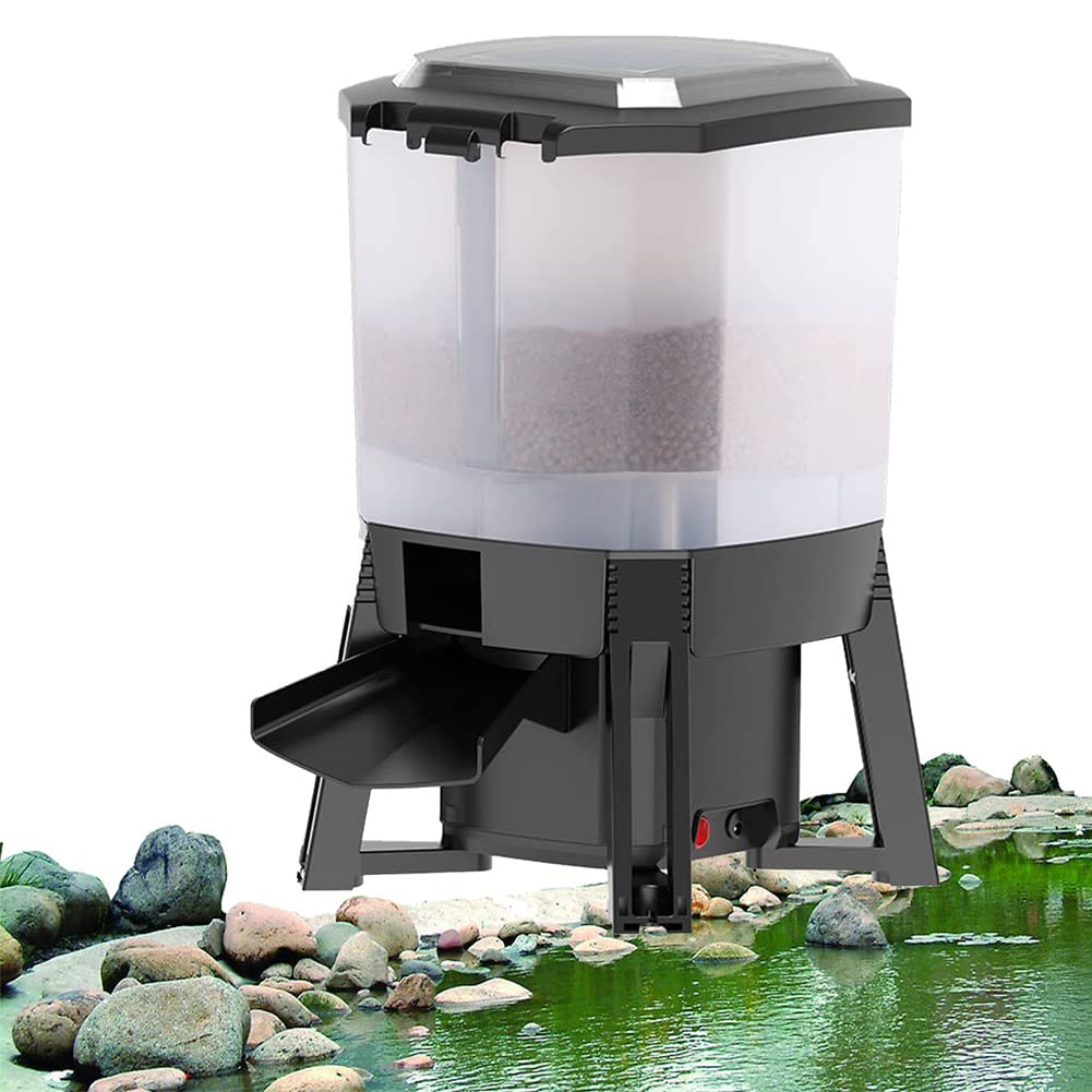 Mangiatoia per Pesci Automatica Solare, distributore di Cibo per Pesci Elettrico da 6 Litri, con Controller del Display Distributore Automatico di mangime per Pesci, laghetto Koi Alimentazione