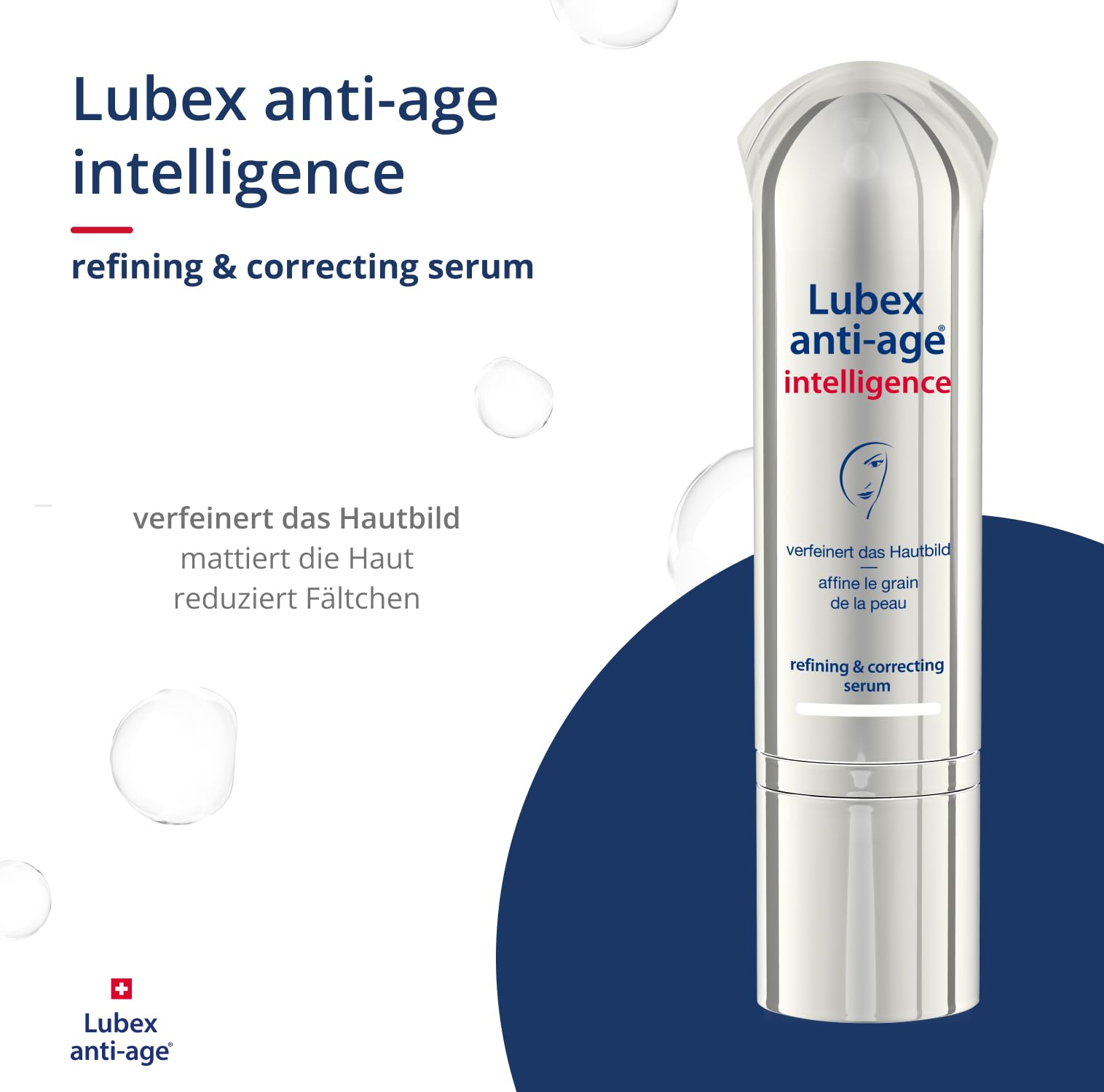 intelligence – Refining & correcting Hyaluron Serum mit intelligentem Wirksystem, verfeinert das Hautbild, für jeden Hauttyp, hergestellt in der Schweiz, 30ml