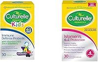 Vista 1 de Culturelle Probiótico de defensa inmunológica con vitamina C, vitamina D y zinc + saúco, sin OMG, 4 en 1 y suplementos probióticos diarios 4 en 1