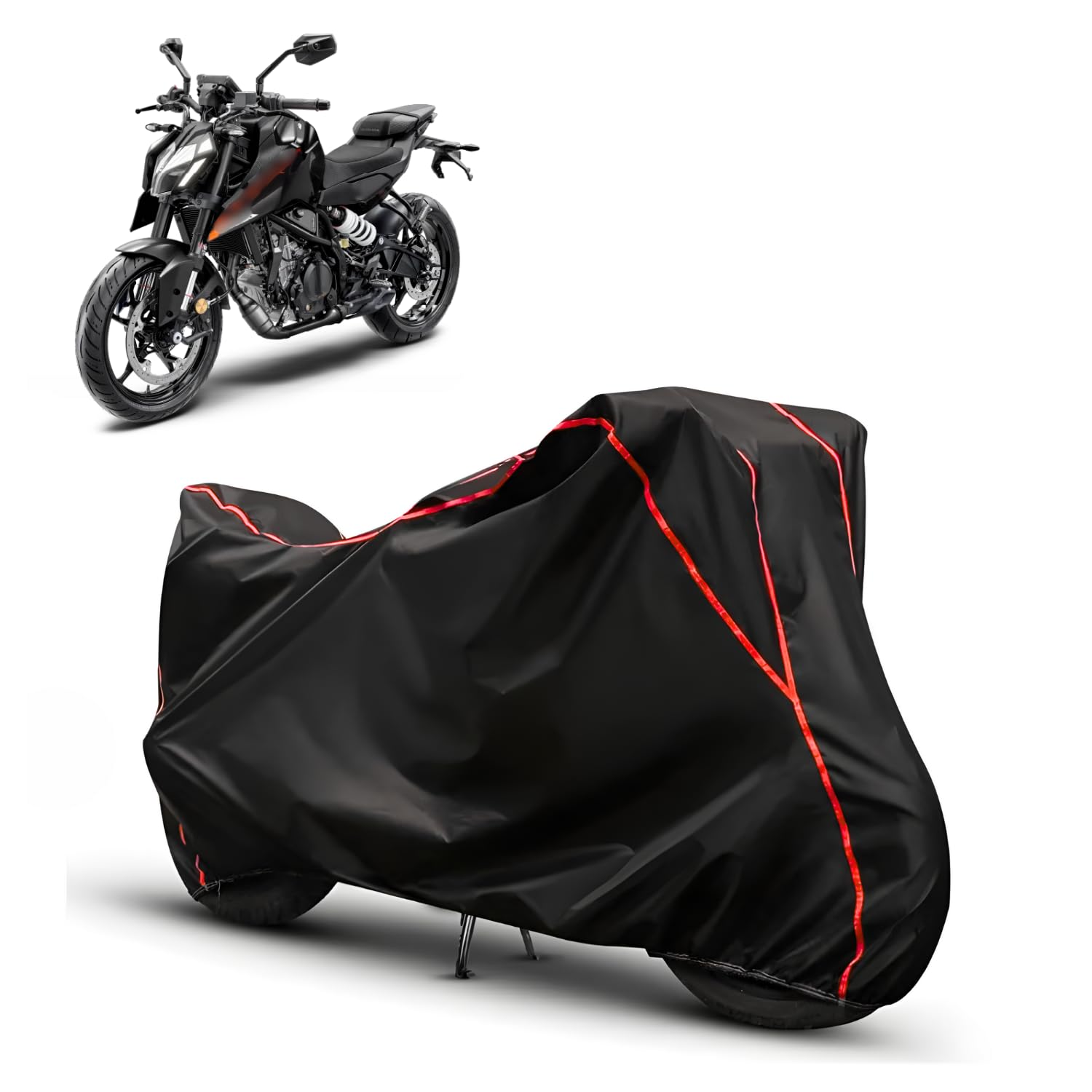 Water Resistant Bike Cover for New KTM Duke 250 | All Weather, UV Heat Resistant, Dustproof, Triple Stitched, Windproof Elastic Bottom-picture-23