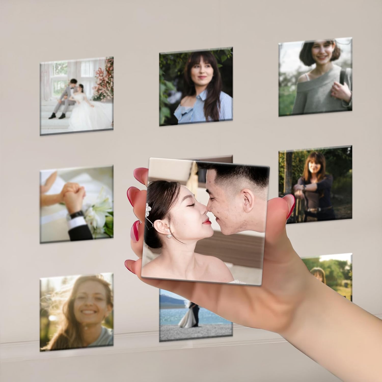 2.5 in DIY Decorative Magnets Kit(1000pcs), Suitable for 6.35 * 6.35cm(2.5X2.5in) Photo Magnet Machine Contain Transparent Film, Metal Shell, Magnet, Cardboard Used for Fridge Magnets