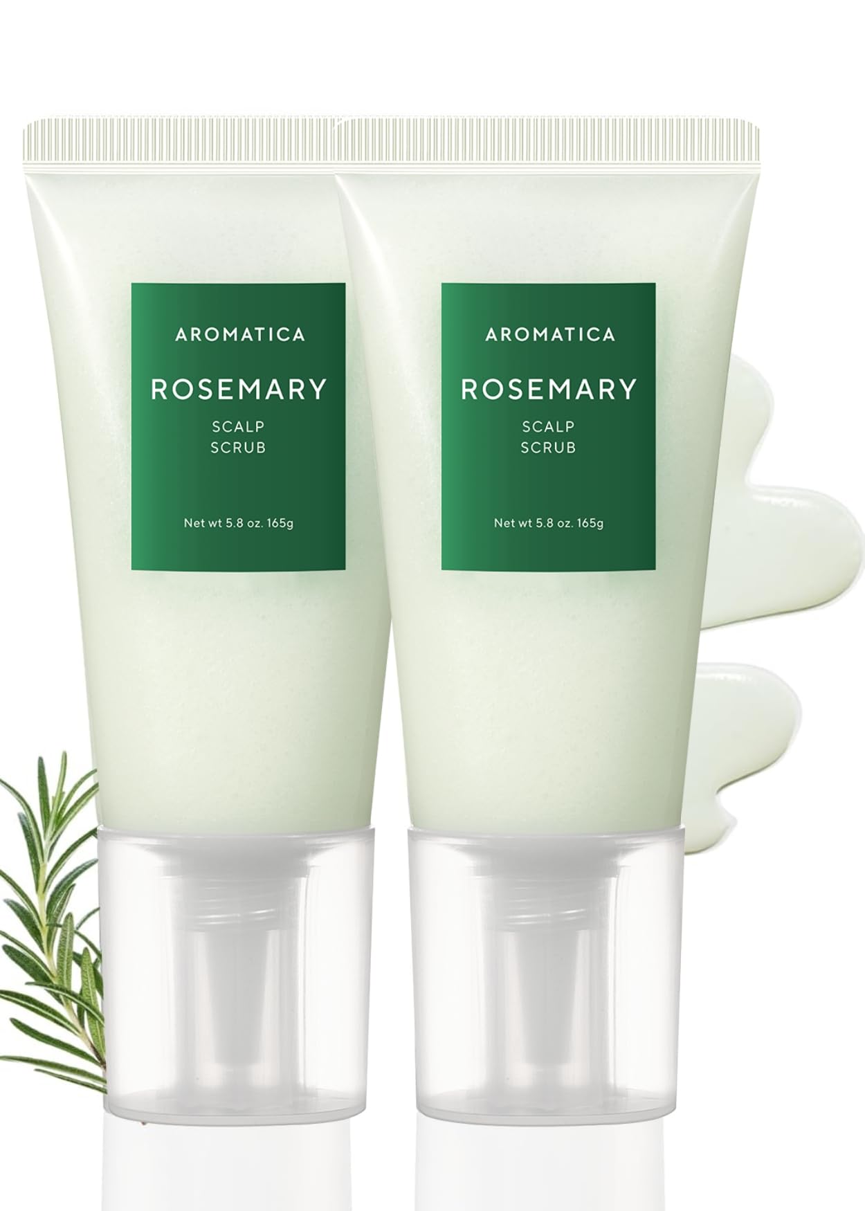 AROMATICARosemary Scalp Scrub (2 Pack) 5.82oz / 165g, Gift Set, Sulfate-Free, Silicone-Free, Vegan, Scalp Cleansing with Salt Granules, Invigorates and Exfoliates Scalp, Micro-Exfoliate