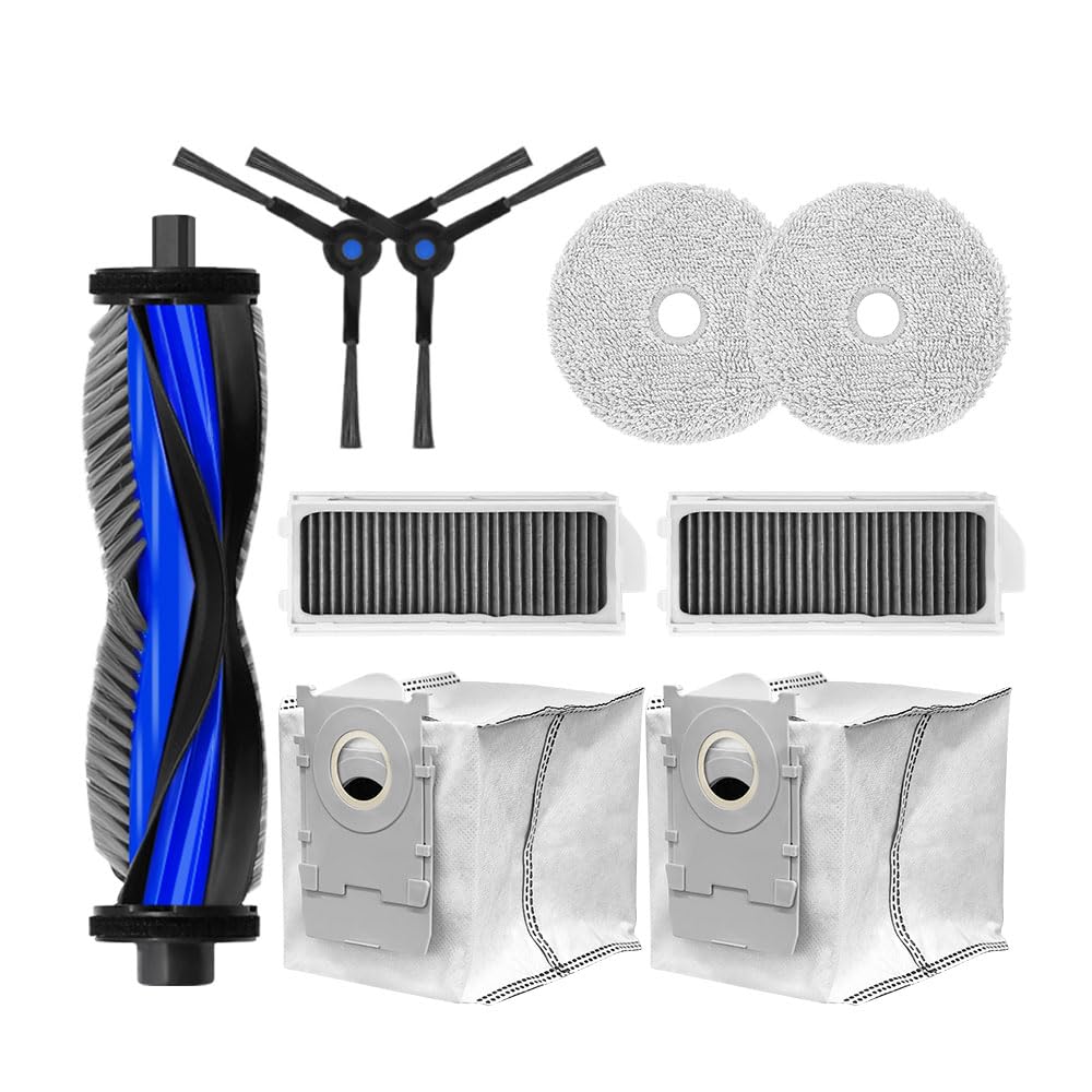 Reverbo Replenishment Kit | Compatible with Ecovacs Deebot Mini Robot Vacuum | Main Roller Brush, 2 Side Brushes, 2 Filters, 2 Mops & 2 Dust Bags-picture-31