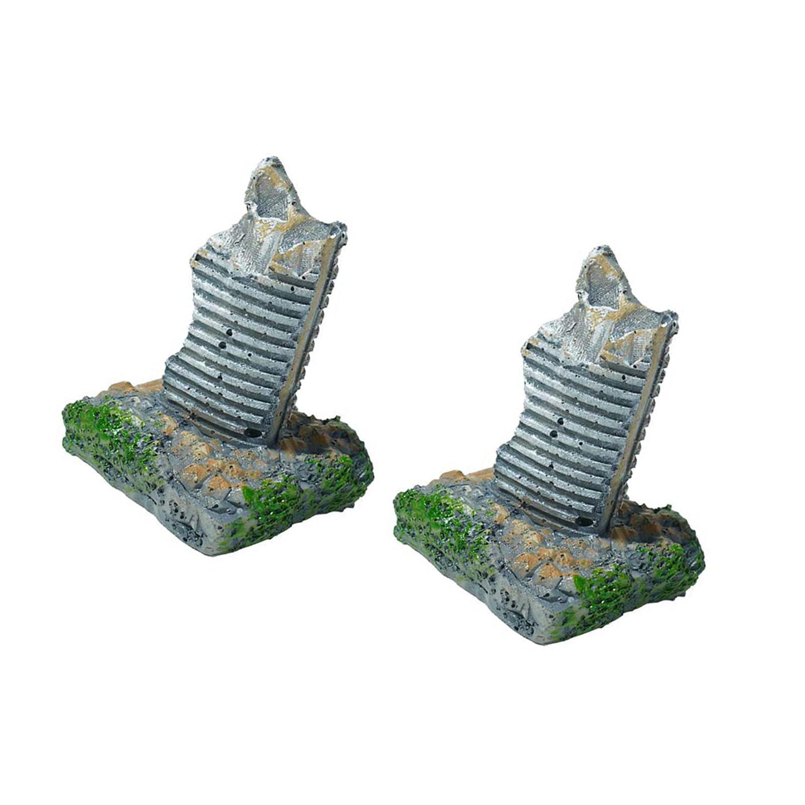 NEWFT Ruins Building FishTank Decoration Resin Model Figurine Creating War Scene For Aquarium Landscape Accessories