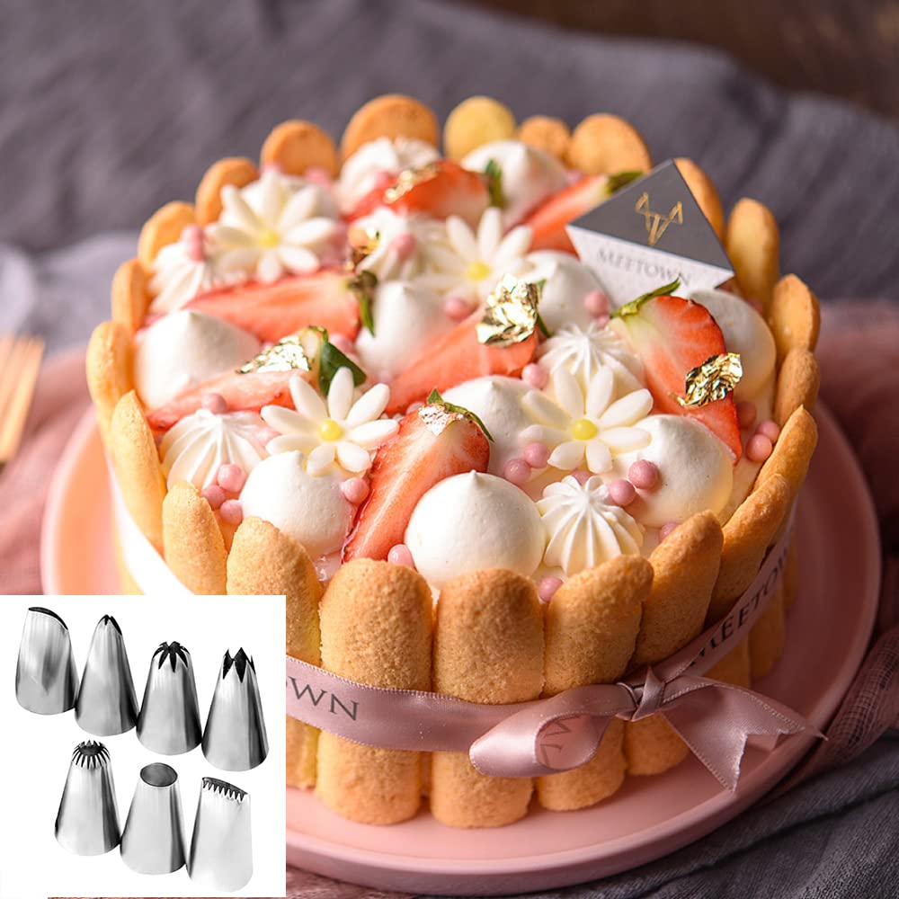 4-teiliges Spritzbeutel-Düsenset Aus Edelstahl - Große Tüllen Für Kuchen, Kekse Und Dessert-Dekoration