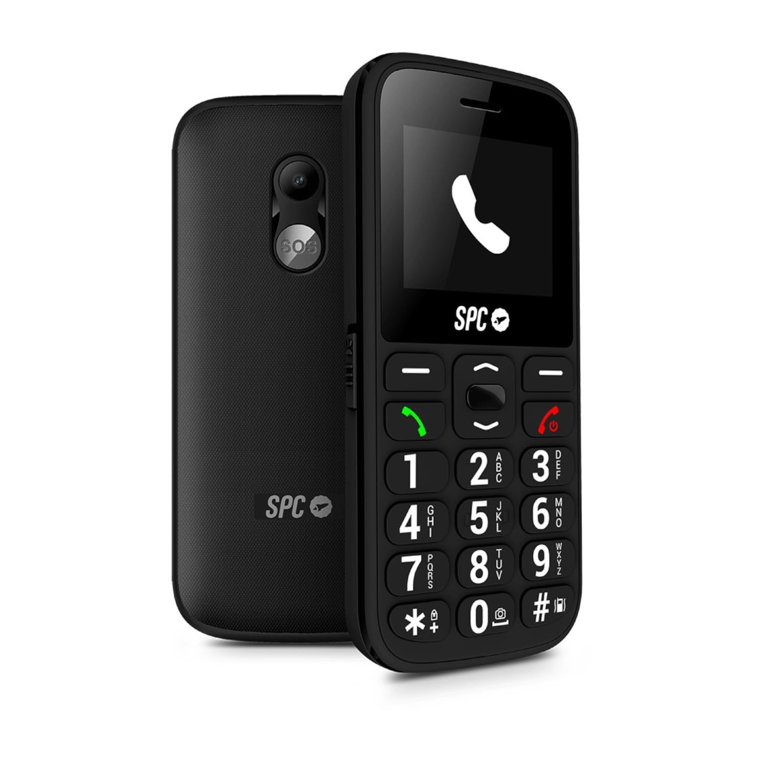 SPC Fortune 2 4G telefon komórkowy 4G dla seniorów, przycisk SOS, bardzo wysoka głośność dzwonka (102dB), zdalna konfiguracja, duże przyciski, dzwonek i inteligentne powiadomienia, kolor czarny