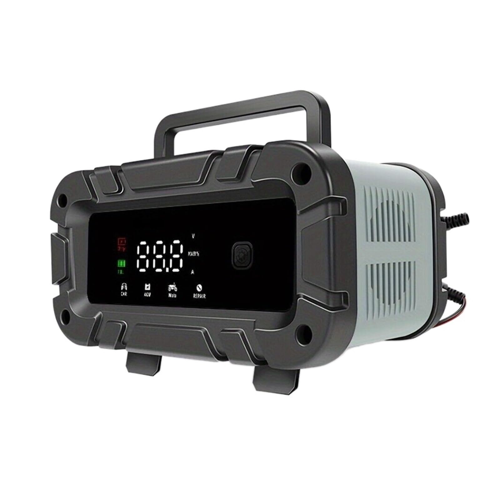 Ładowarka Samochodowa 10A/6A/5A W Pełni Automatyczna 2V/24V Motocykl Samochodowy Poziom 7 Ładowanie Narzędzi Do Naprawy Impulsów Wydajne Szybkie ładowanie(Green)