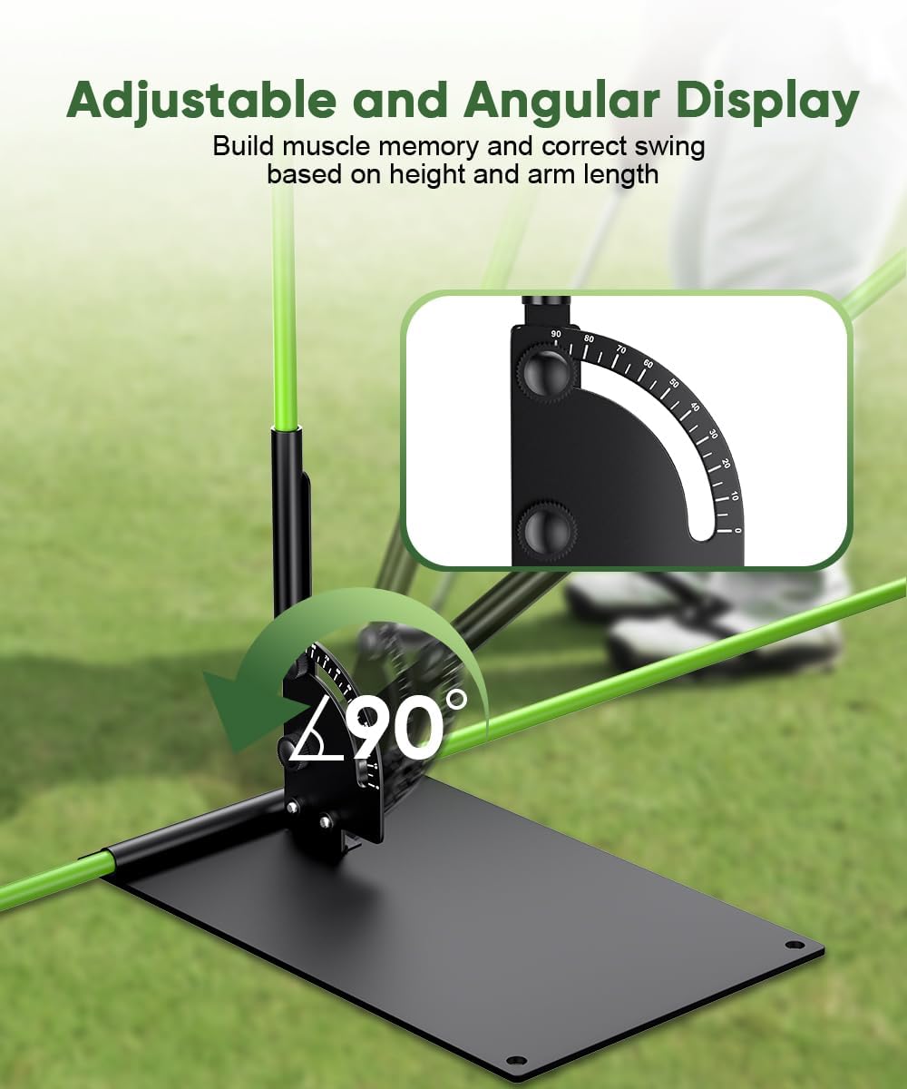 Jsikan Pro Golf Alignment Sticks System with Holder Angle Plate, Golf Trainer Aid Teaching Equipment for Aiming, Putting, Swing, Essentials Golf Gifts Accessories for Men and Women