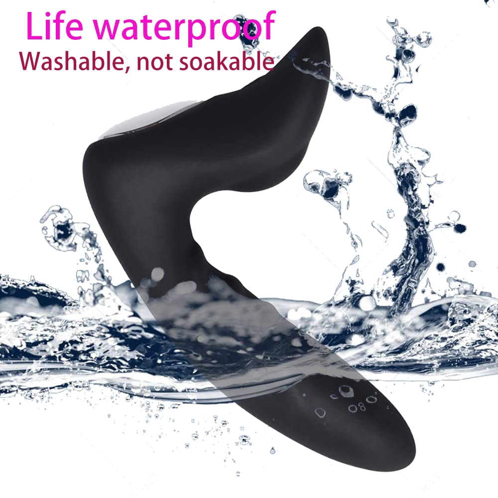 Massaggiatore Prostatico,Silicone Vibratore con 12 Modalità di Vibrazione, Morbido Vibratori per Donna e Uomo Stimolazione Clitoridea e Punto G Massaggiatore Nero