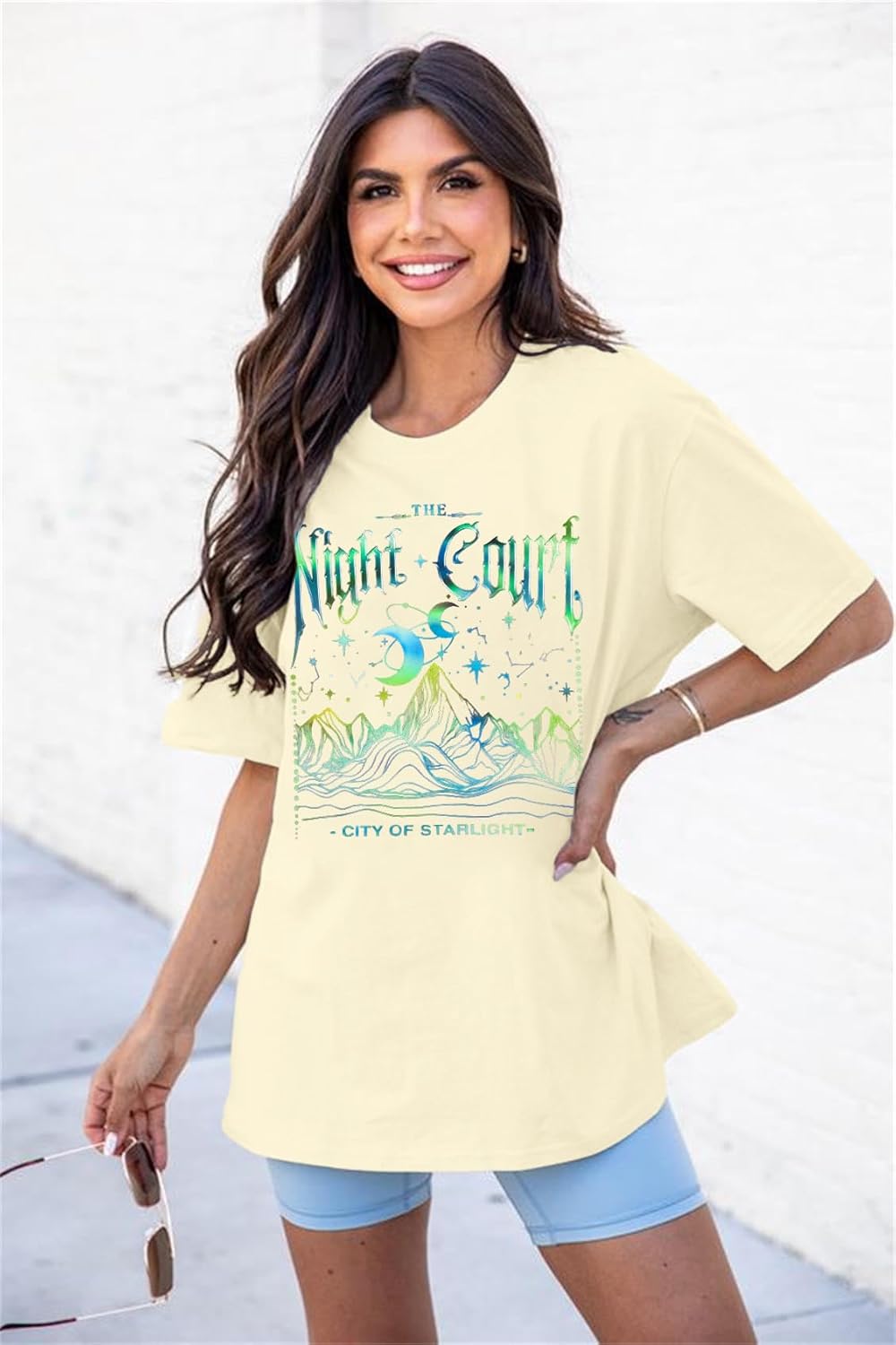 Acotar Velaris Shirt Women Oversized Bat Boys T-Shirt City of Starlight Graphic Tee Bat Bookish Book Lover Tops - Image 2
