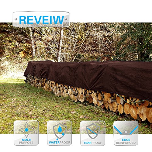Patio Paradise 10' x 12' Brown Tarps Waterproof Heavy Duty Plastic Tarp UV Resistant Poly Tarpaulin with Reinforced Edges for Outdoor Furniture Car Ports Greenhouse Canopy Tent Painting Cover - Thumbnail 6