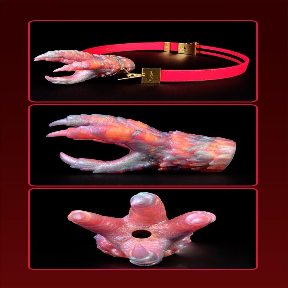 Monster Palmenform Knebel Offener Mund Silikon Mund Plug 3 Farben Gag Einstellbar Mundknebel Mundspreizer Fetisch Mouth Gag BDSM Bondage Flirten Mouth Slave Sexpielzeug für Paare,Schwarz