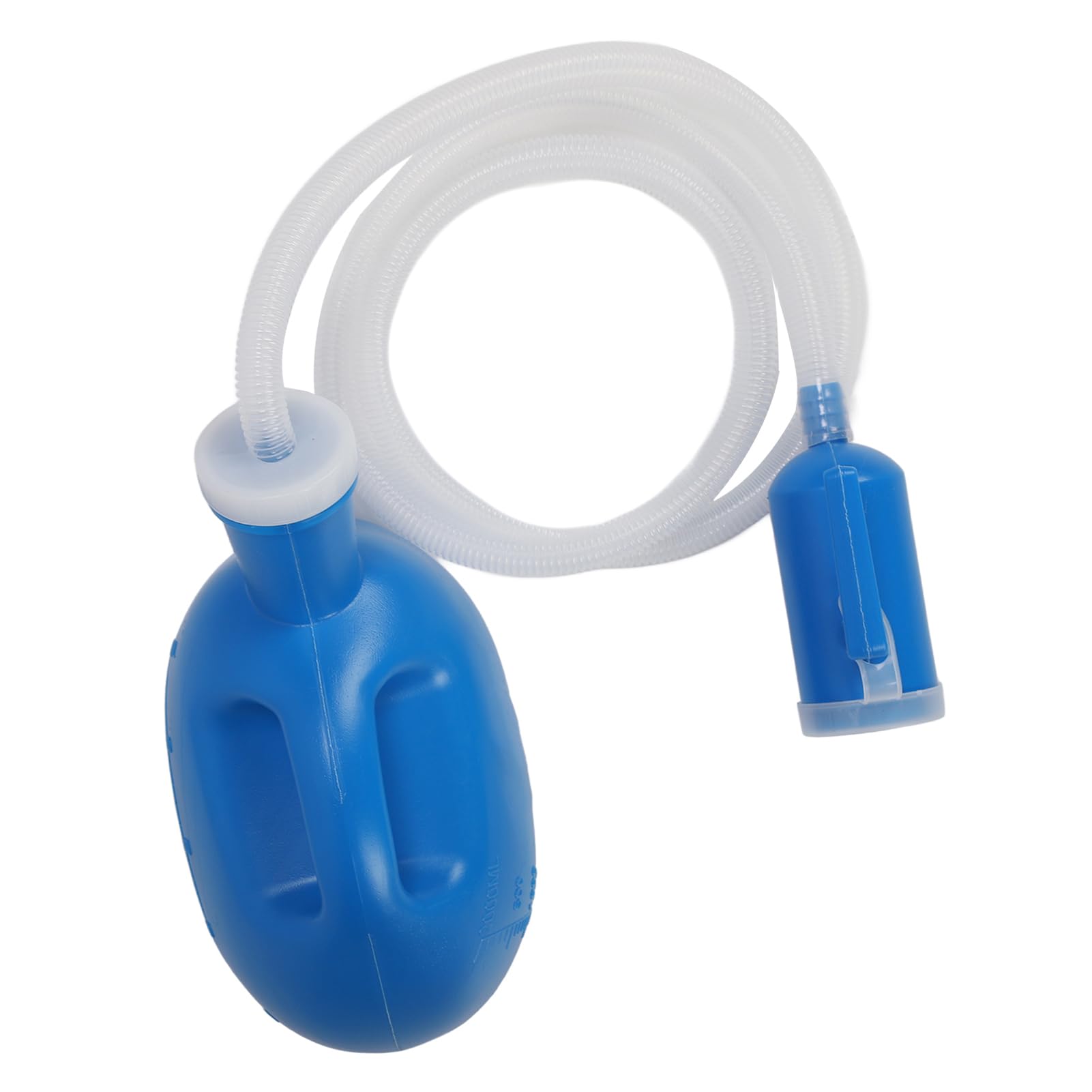 2000 Ml Männer-Urinflasche Tragbare Wiederverwendbare Auslaufsichere Urinflasche mit Großem Fassungsvermögen und Schlauch für Bettlägerige Patienten Blau