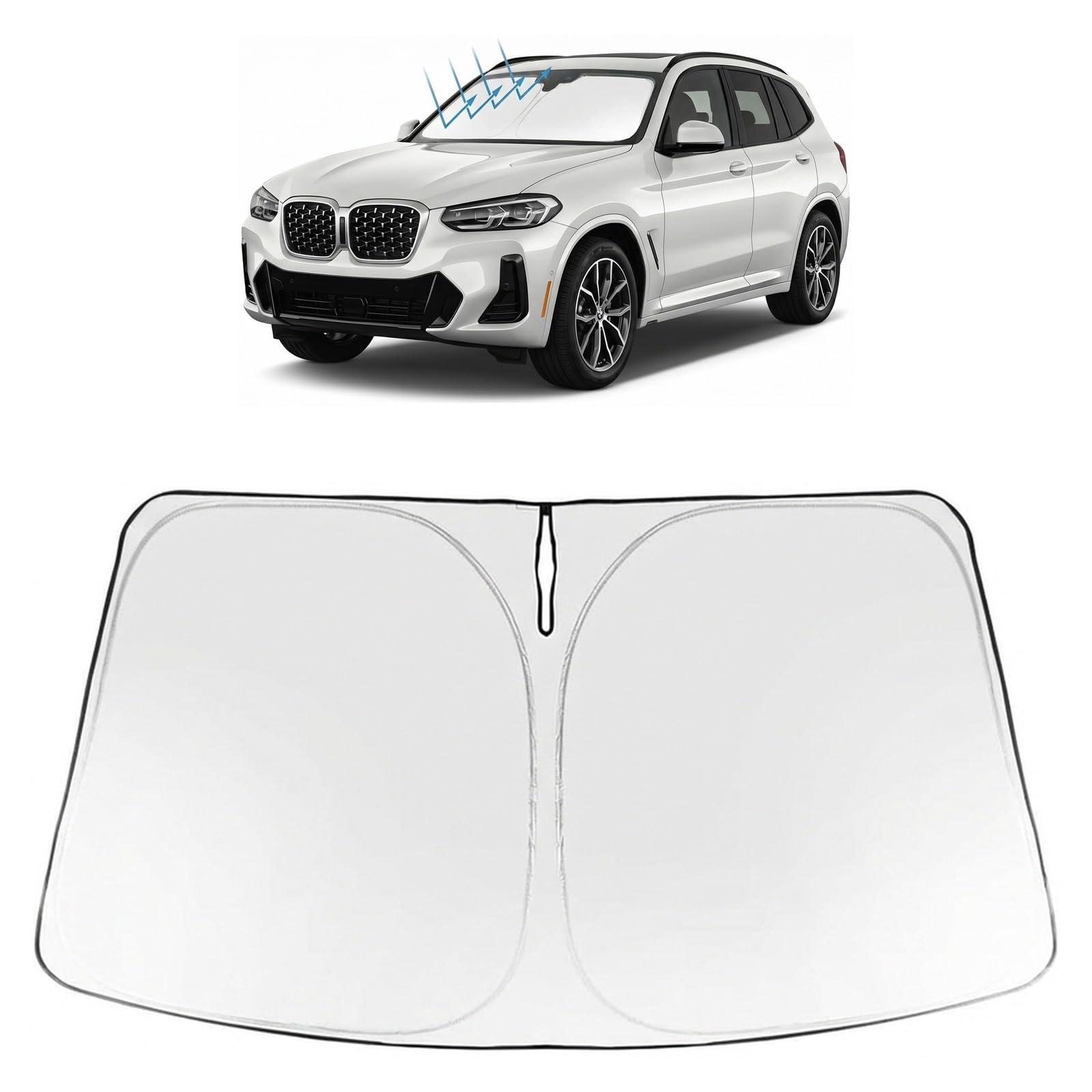 Proadsy Custom Fit 2025-2026 BMW X3 Windshield Sun Shade, Blocks Heat