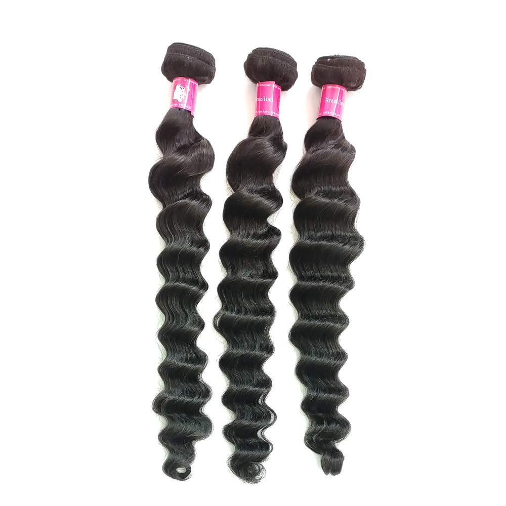 Brazilian Virgin Hair 4pcs Lot Loose Deep Wave With Closure 16 16 16 With 14 Inch Top Closure With Hair Bundles Unprocessed Human Hair Weave