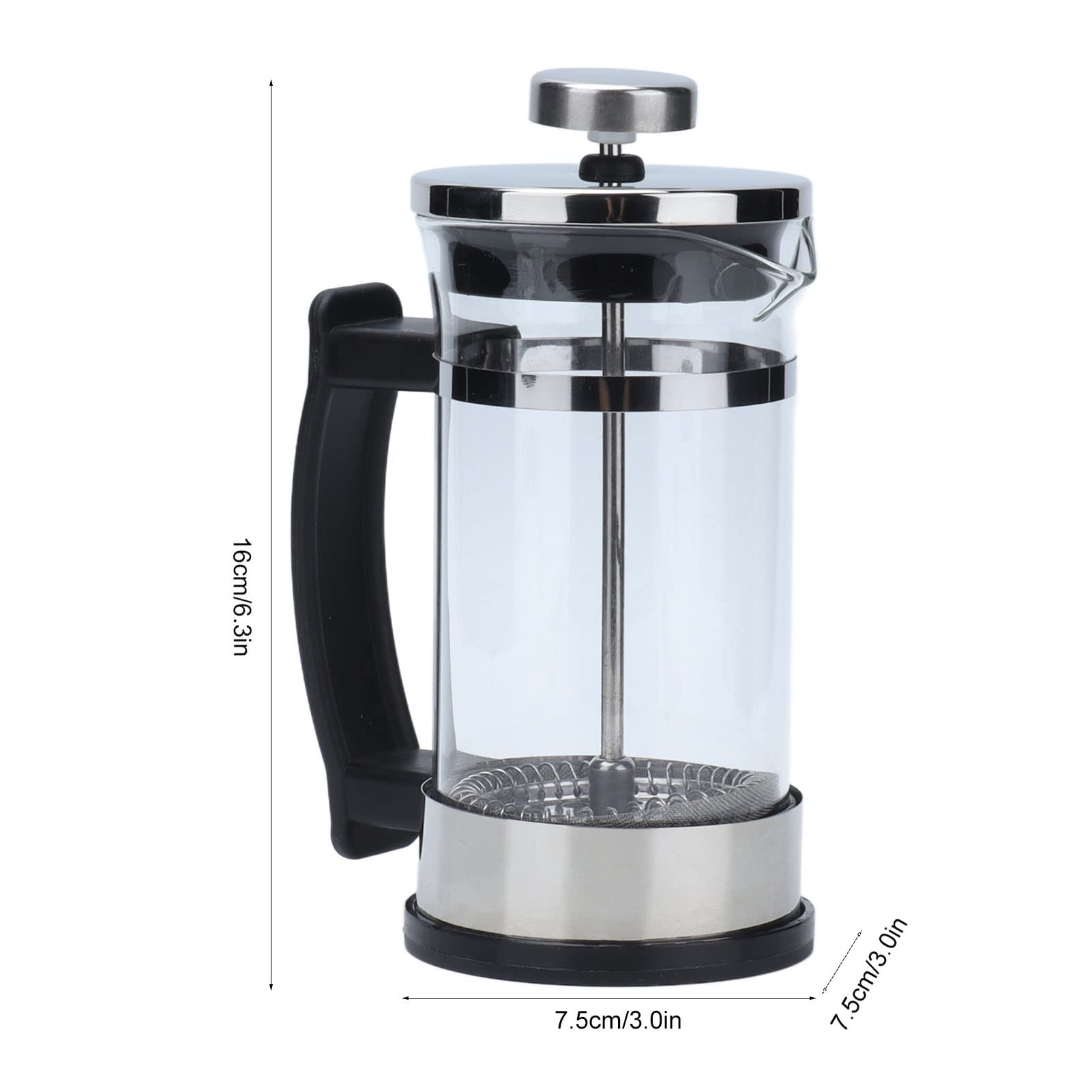 Lybunair French Press Coffee Tea Maker, 350ml Hand Brewing Coffee Press Pot with Stainless Steel Filter for Home and Office Brewing