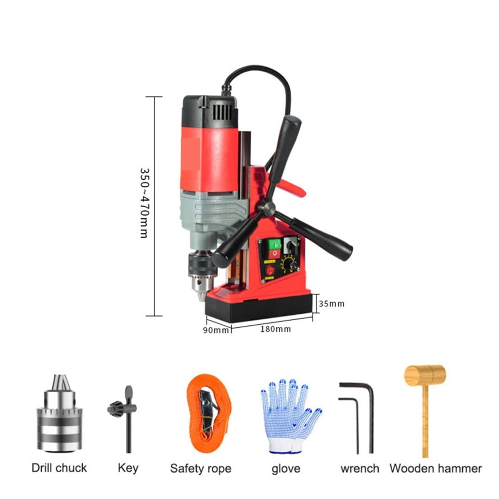 Taladro Magnético Eléctrico Pequeño For Suelo, Potente Portátil, Máquina De Perforación Grado Industrial Diseño eficiente(AX13 RE)