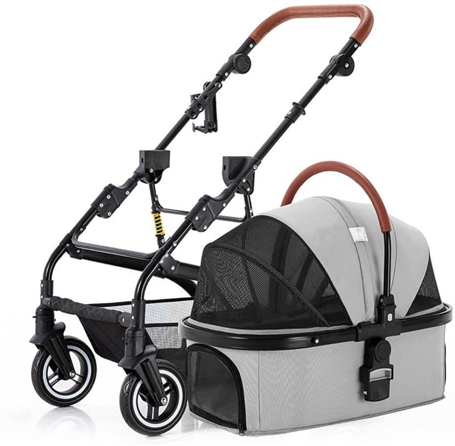 Cochecitos para Mascotas 3 en 1 Carrito de Paseo para Perros pequeños Gatos Plegable 4 Ruedas Cochecitos de Viaje Impermeables para Cachorros con transportador extraíble para Mascotas