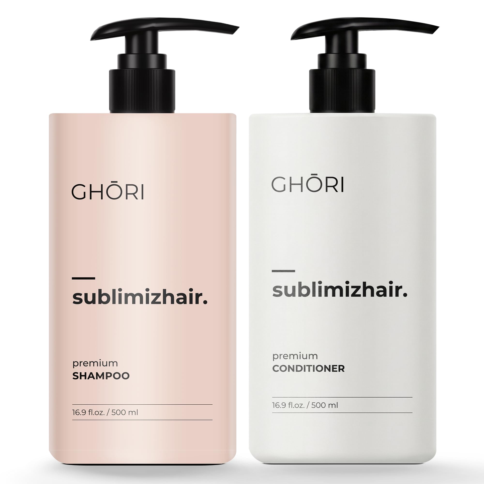 Ghori Sublimizhair Premium Korean Herbal Shampoo & Conditioner| Hanbang Formula| pH Balanced for Gentle Scalp Cleansing | Detangles, Damaged Strands |