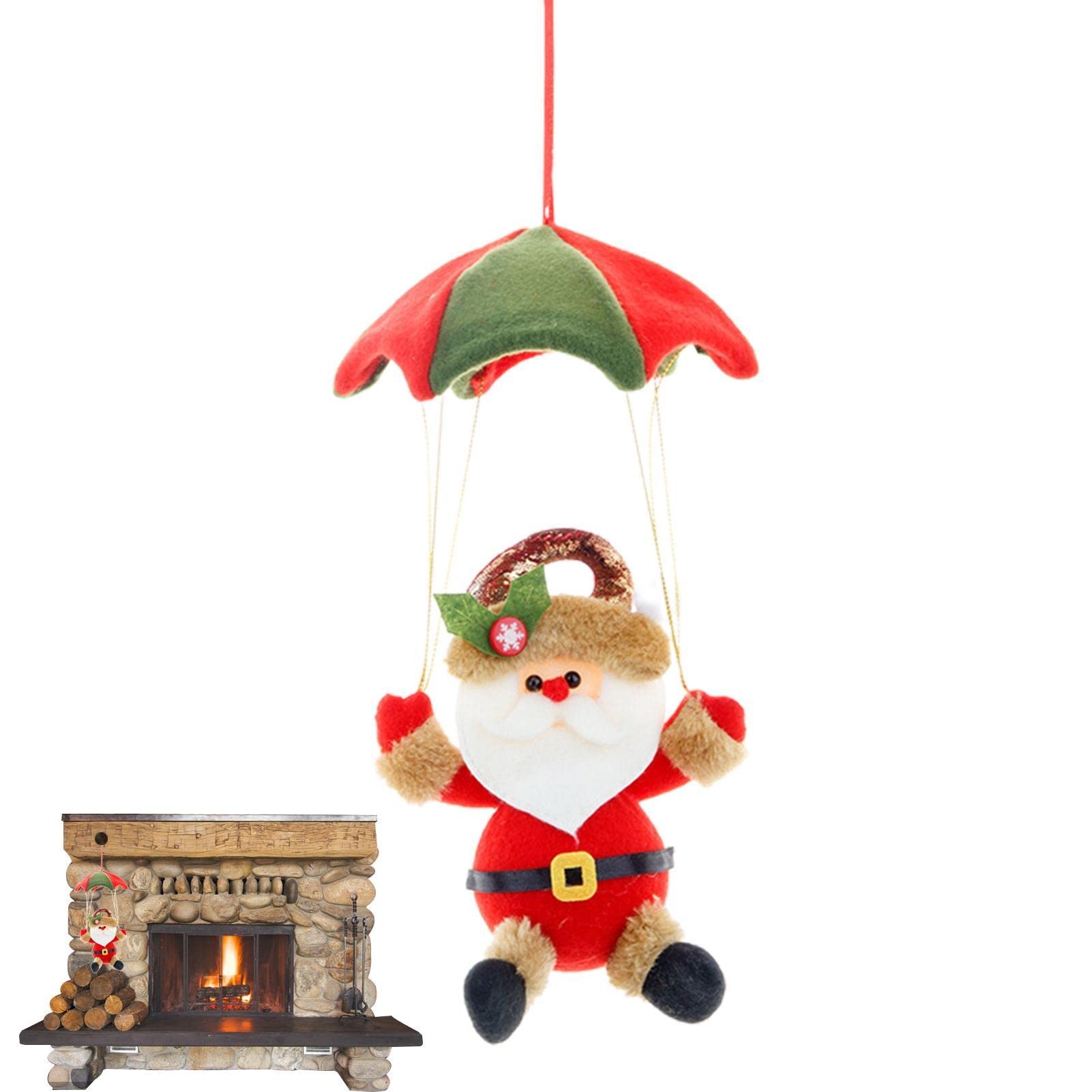Parachute Decoration - Christmas Plush Hanging Ornaments | Christmas Tree Decorations, Elk/Snowman/Santa Claus Doll Tree Pendant Generic