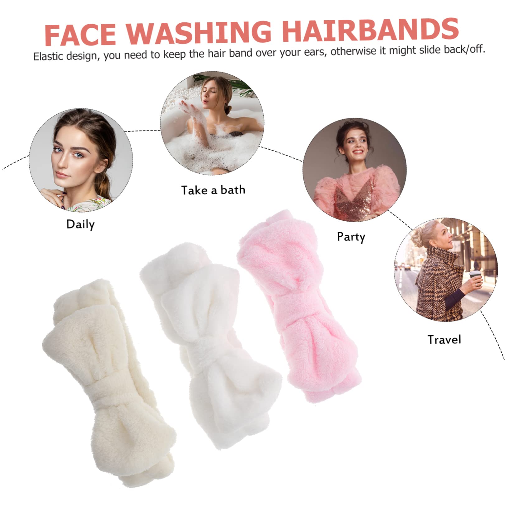 LALAFINA 9pezzi Fasce Per Accessori Makeup Per Per Spa e Trattamenti Cosmetici Colori Rosa