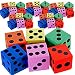 Kidsco Big Foam Dices - Pack of 12 - 1.5" Square, Assorted Colors - Great for Playing Games - for Kids Boys and Girls Party Favors, Bag Stuffers, Fun, Toy, Gift, Prize, Piñata Fillers