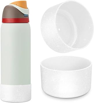 2PCS Glitter Silicone Boot for Owala Water Bottle 24 oz, Anti-Slip Protective Sleeve for FreeSip/Twist/Flip, Bottom Bumper Cover for Watter Bottle Accessories
