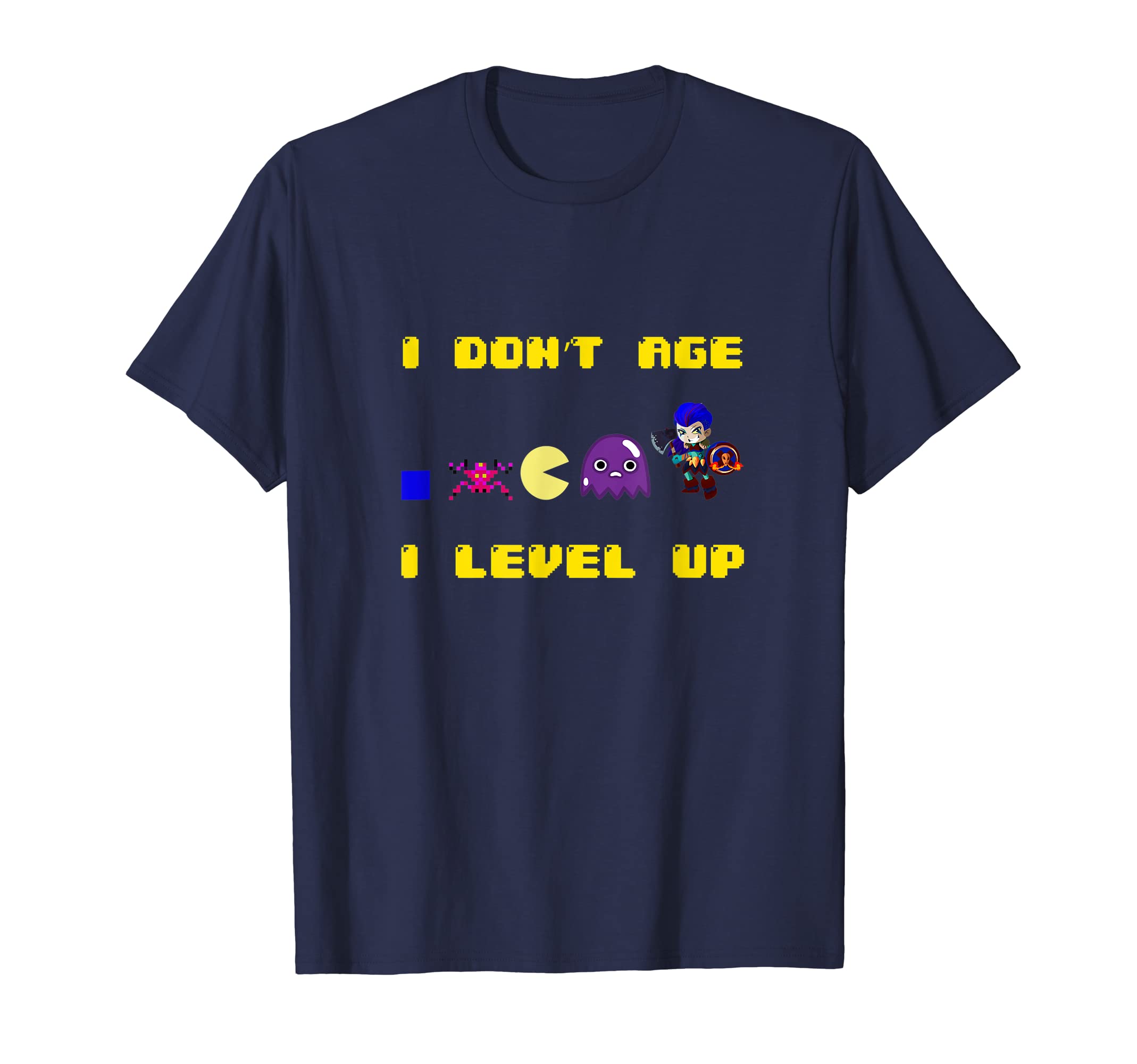 Funny Geek gifts for men & Gamer AestheticI Don't Age I Just Level Up Unisex-Adults Black Short Sleeve Classic Fit T-ShirtOEKO-TEX STANDARD 100