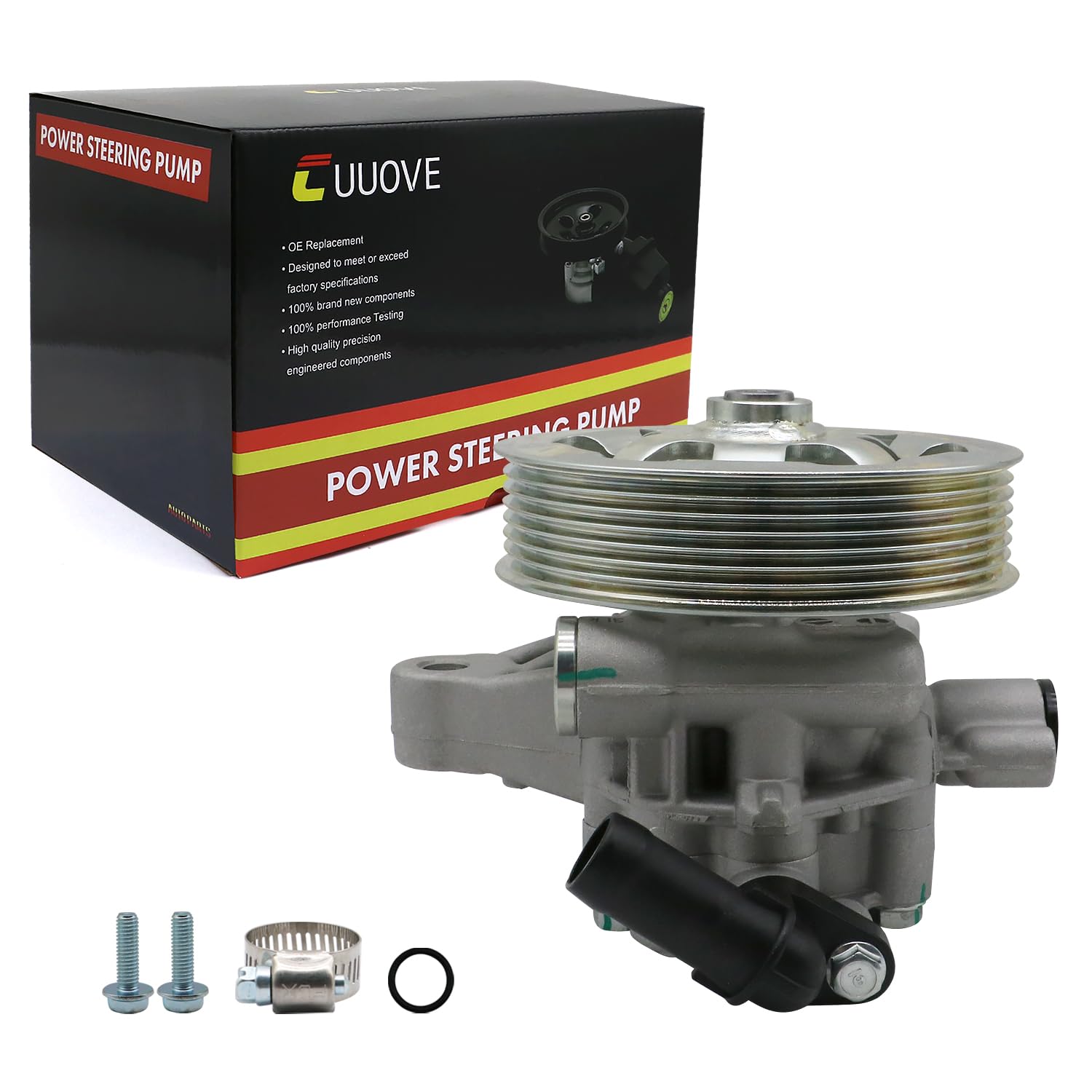 21-5495 Power Steering Pump with Pulley Fits for 2008-2012 Honda Accord 2.4L, for 2008 2009 2010 2011 2012 Accord 2.4, Power Assist Pump Assembly 56100-R40-A01