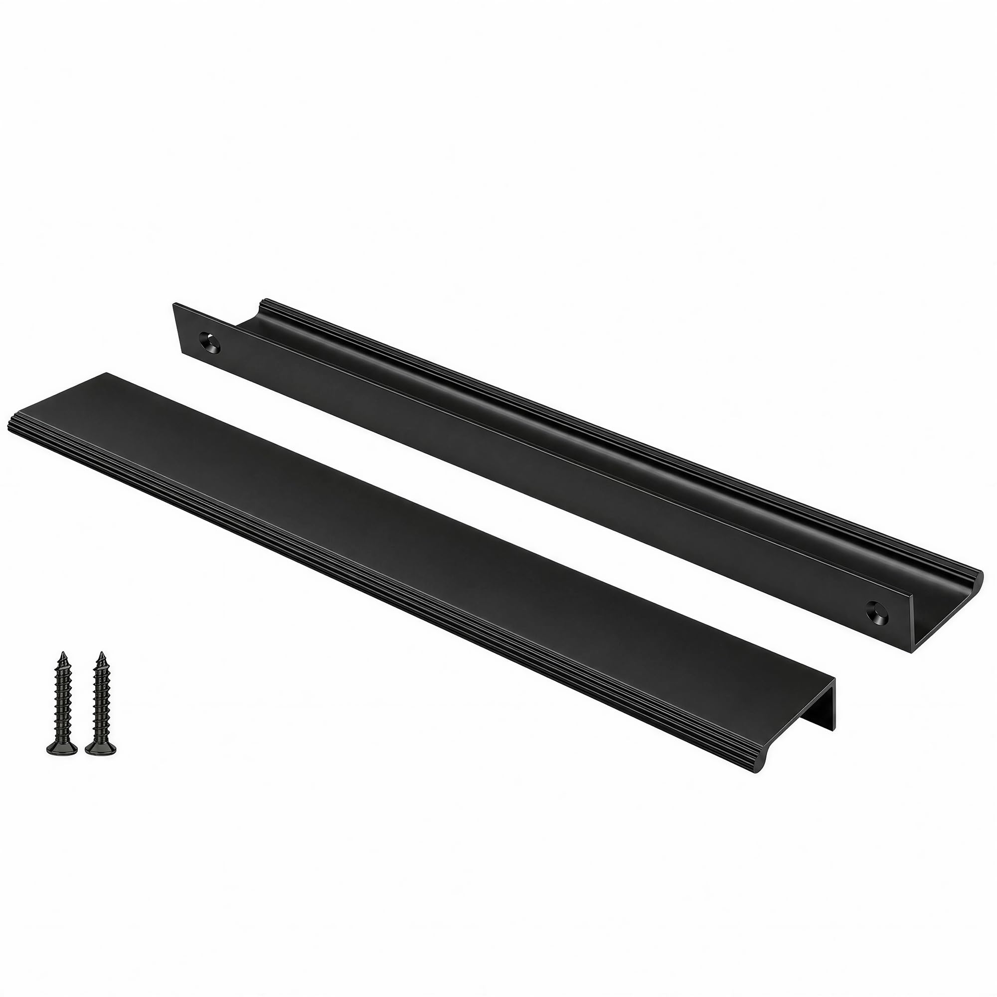Peaha 10 Pack 10-1/16" Black Cabinet Handles Finger Pulls for Cabinets