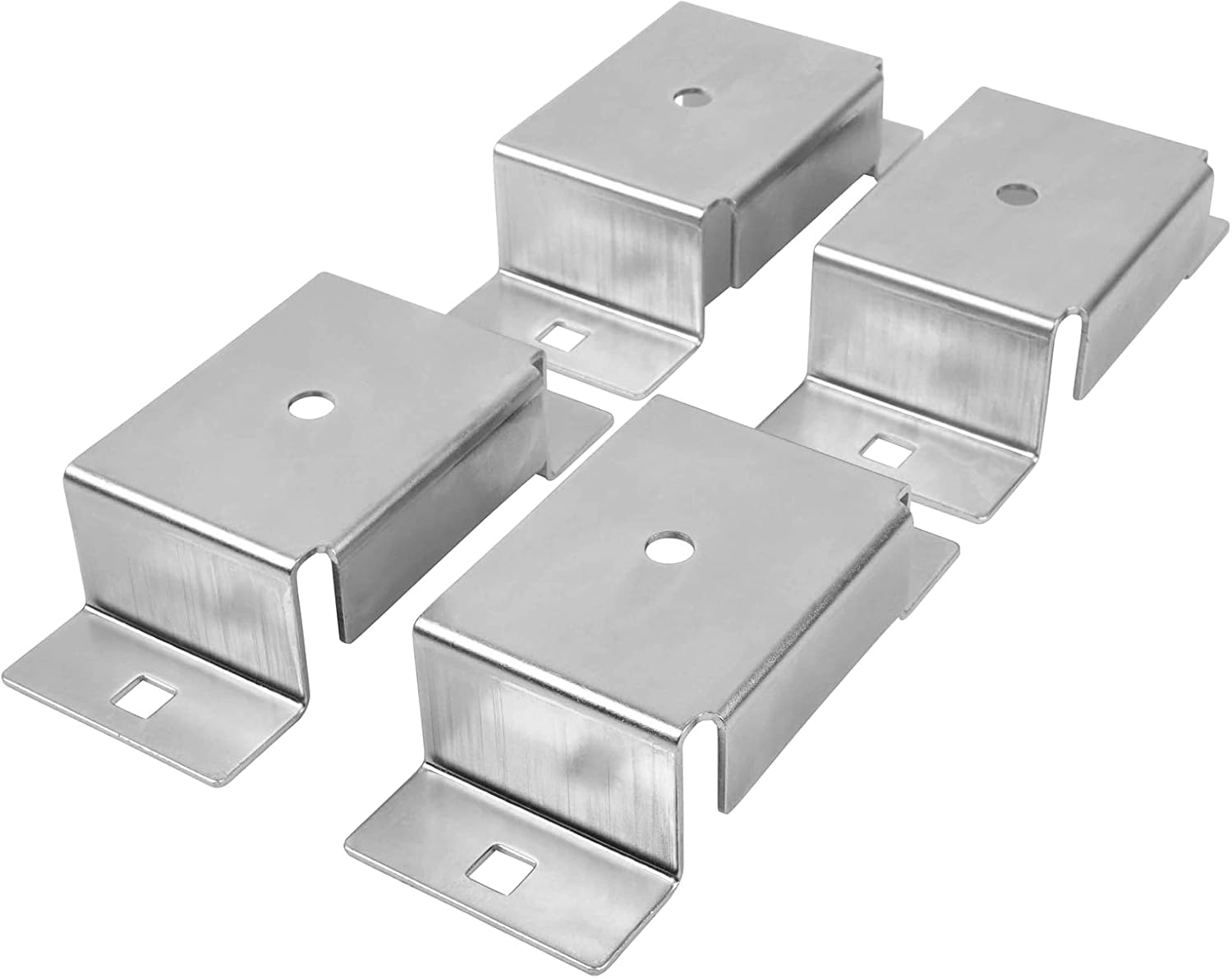 Mytee Products (4 Pack Utility Trailer Bolt On Stake Pocket Bracket with Bottom for Flat Beds and Trucks, Zinc Coated