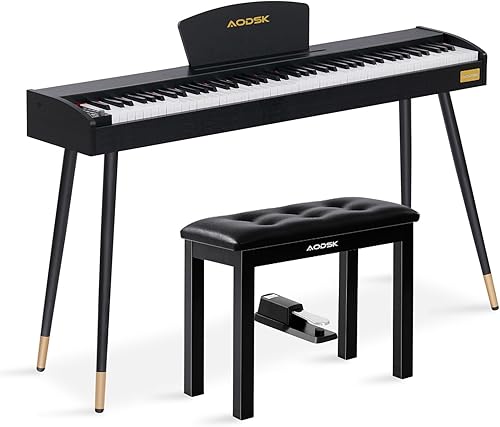 AODSK AD-X1 Piano digital para principiantes de 88 teclas+banco de piano de hierro AODSK UAP-10