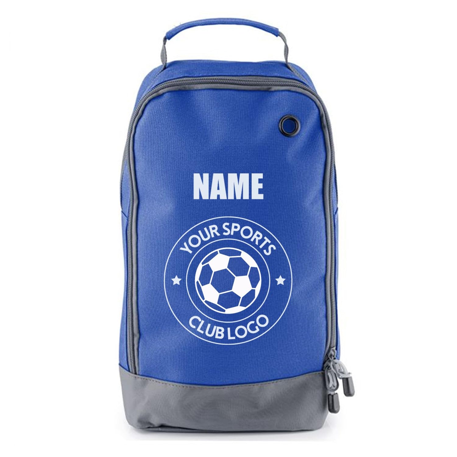 Football Boot Bags for Kids - Durable Personalised Sports Bag with Custom Logo and Horizontal Name, Blue