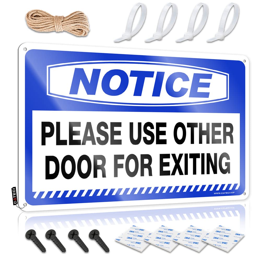 Vintage Metal Tin Sign Notice Please Use Other Door For Exiting Tin Sign Funny House Signs Room Door Sign(30X40CM)