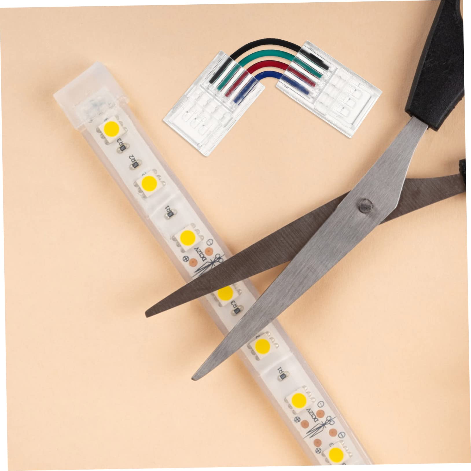 50 Pcs Conector De Barra De Luz Luces De Tira Llevadas Adaptador Led Conector De Tira Led Cinta De Luz Led Tira De Luz Led Conector Led Dirigió 4 Pines Terminal Abdominales