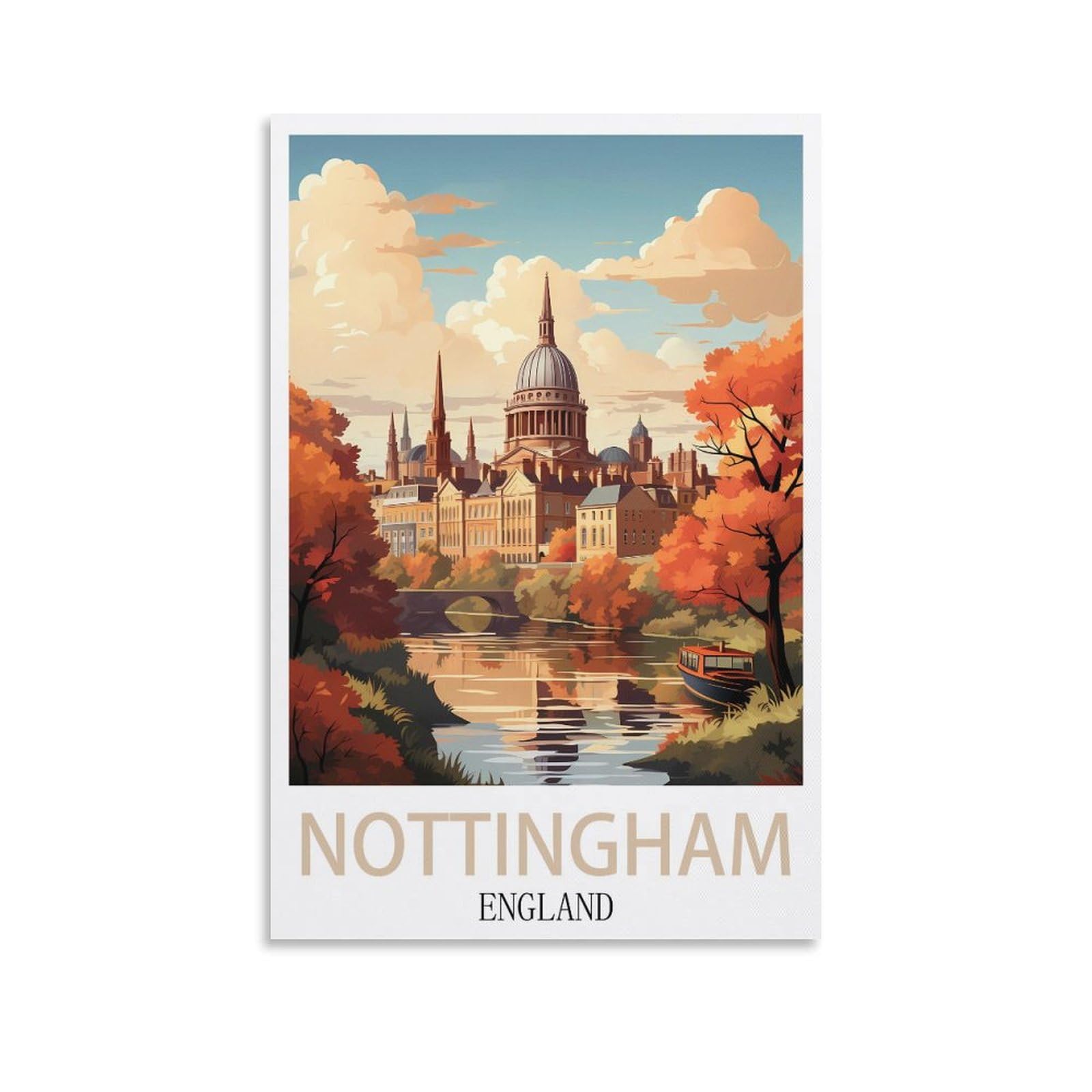 Nprzm A129 Vintage Metal Tin Signs Nottingham England Posters Wall Decor Kitchen Garage Dining Room Home Decor Hotel Decor Gift 15X30cm