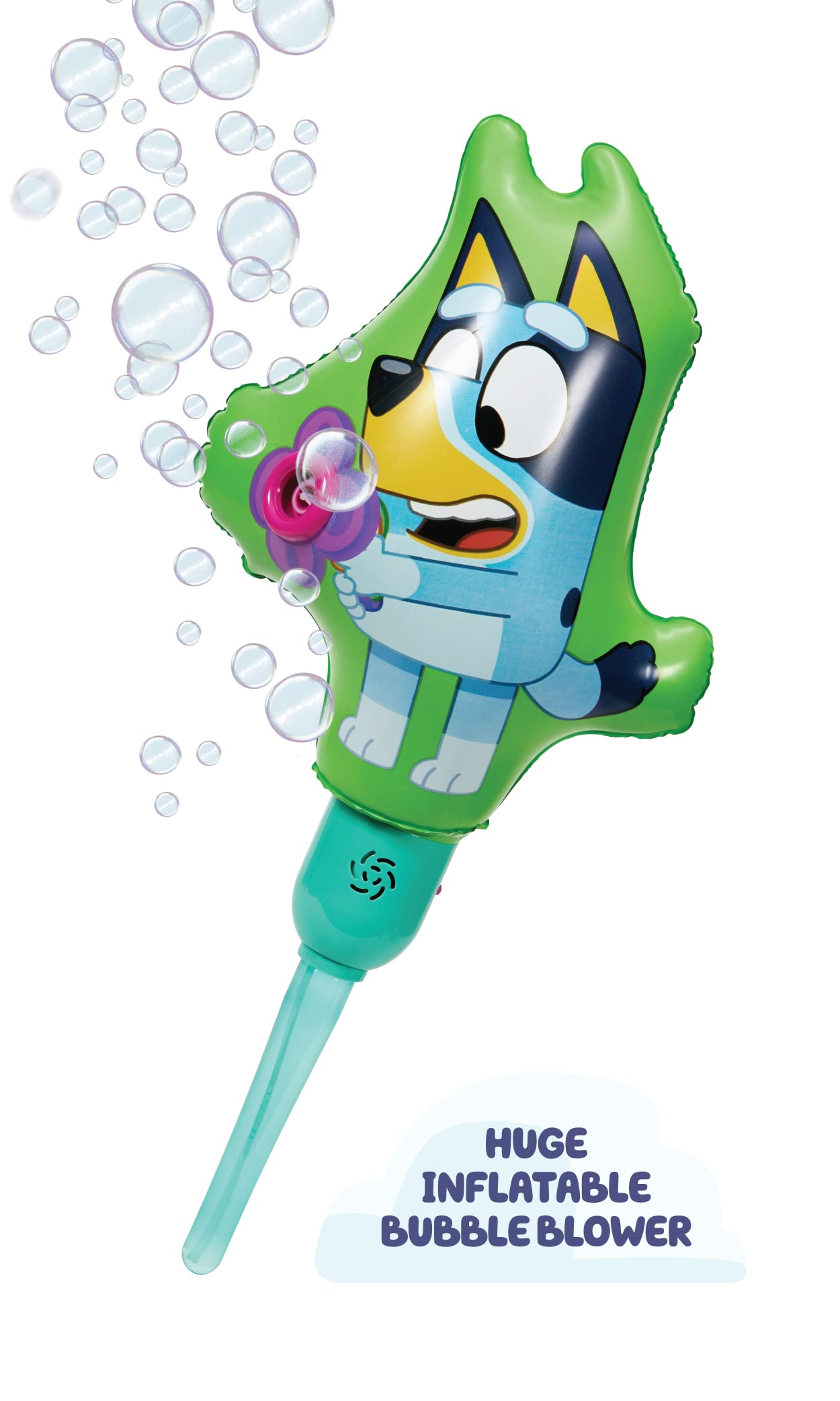 BLUEY Ballooble Bubble Machine Amazon Exclusive Huge Inflatable Bubble Machine for Kids Includes a Stand and Bonus 40oz of Bubble Solution 2 in 1 Play Pattern for Maximum Bubble Toy Fun