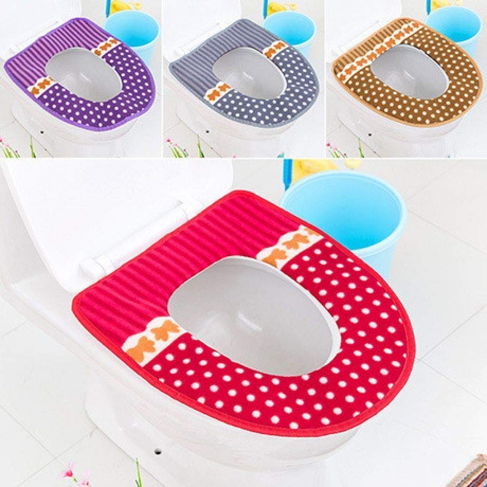 ZIVIK Toilet Seat Cover Pads, Washable Toilet Seat Cushion Mat Winter Washable Toilet Seat Lid Cover Pads, Cleaning Comfortable 2
