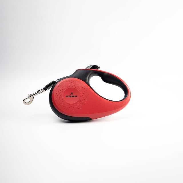 Foto 2 de 5 de Correa para Perro Extensible, Retráctil, 5 Metros, con Botón de Pausa y Bloqueo, L, Rojo y Negro