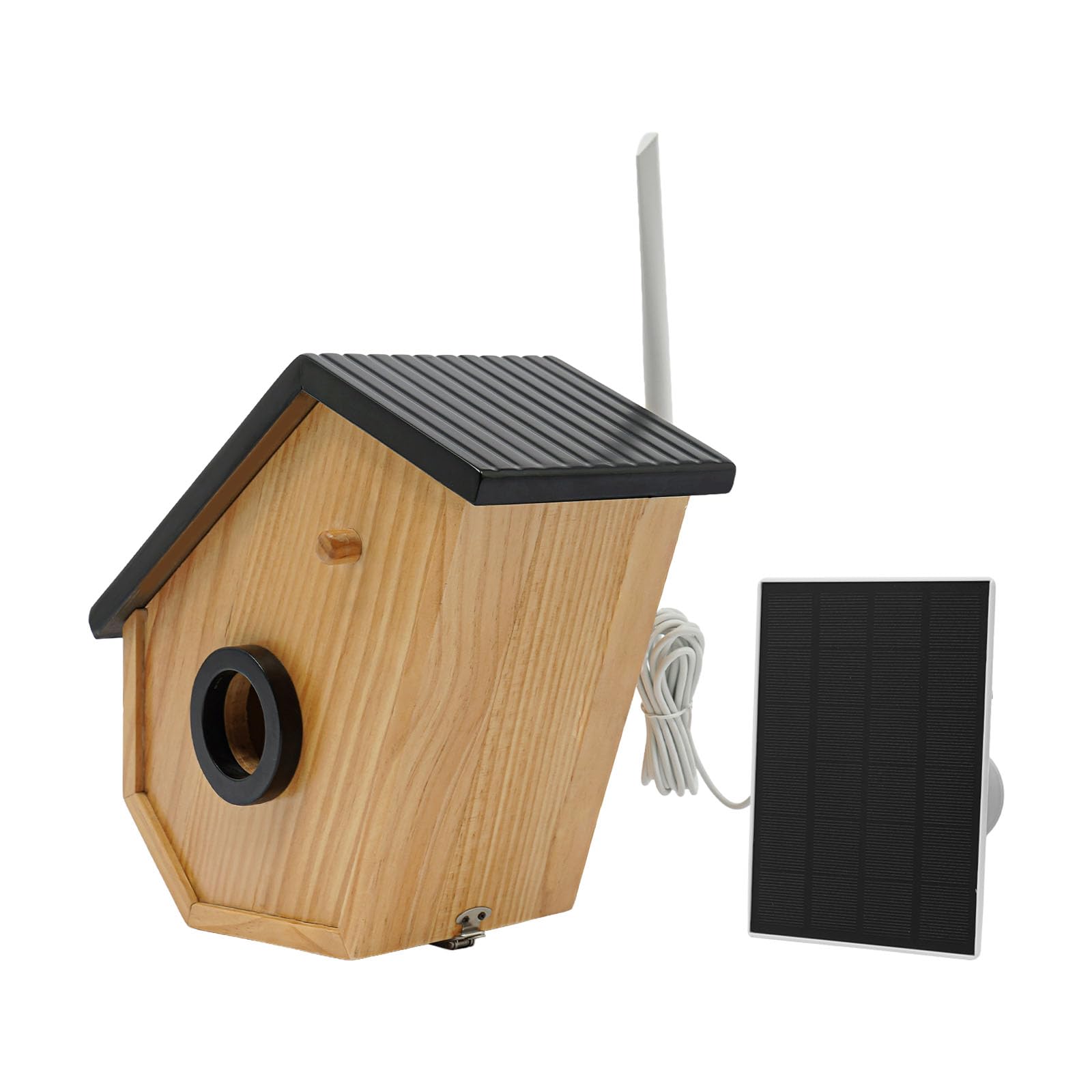 Pájaro inteligente con vigilancia interna, nido de pájaros con cámara solar con detección de IA, IP65 comedero para pájaros, caja nido, caja de observación de aves, modo de visión nocturna de