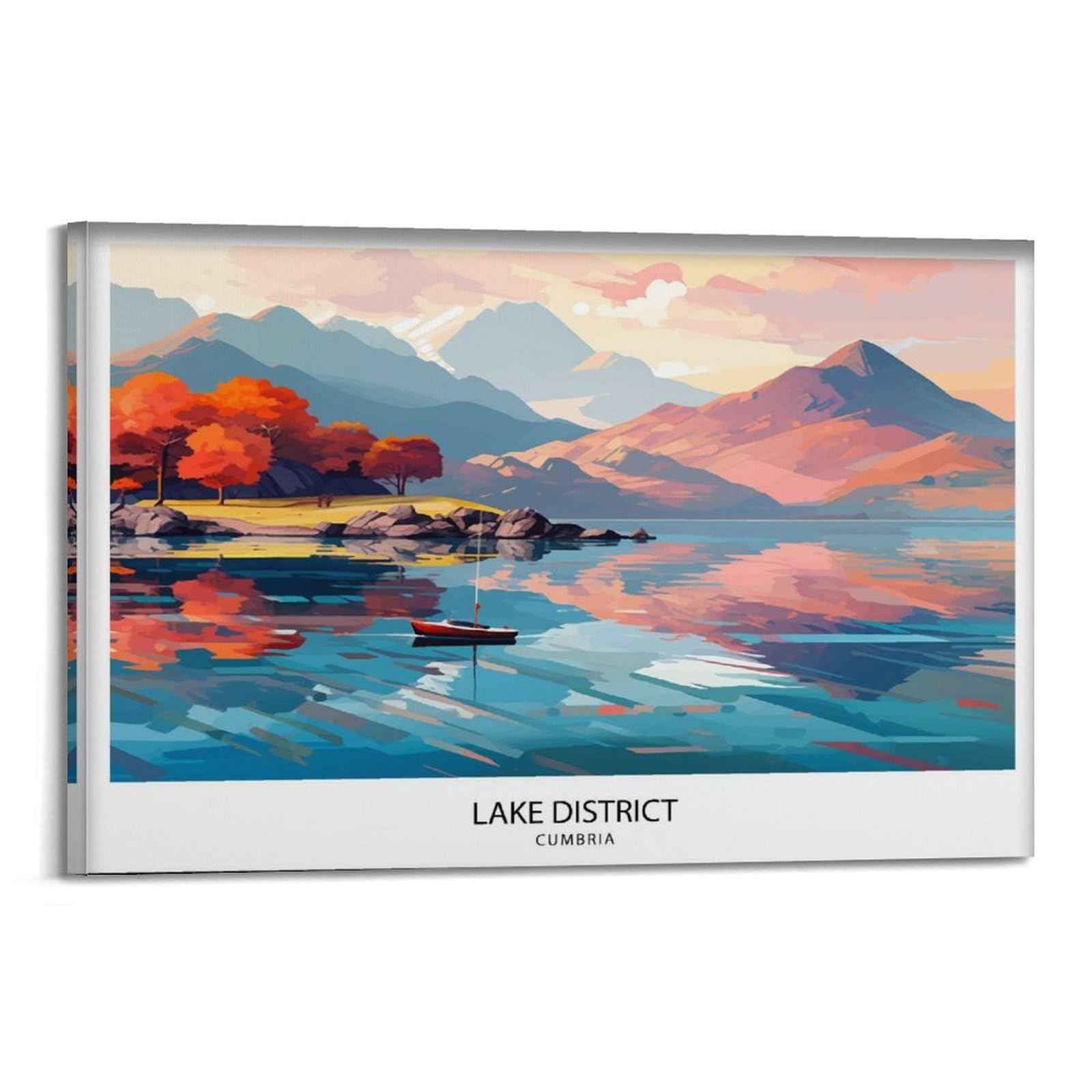 xiaoxiaoshen Lake District Travel The Canvas Poster Wall Art Prints Room Aesthetic Murals Bedroom And Living Decorations 24x36inch(60x90cm)