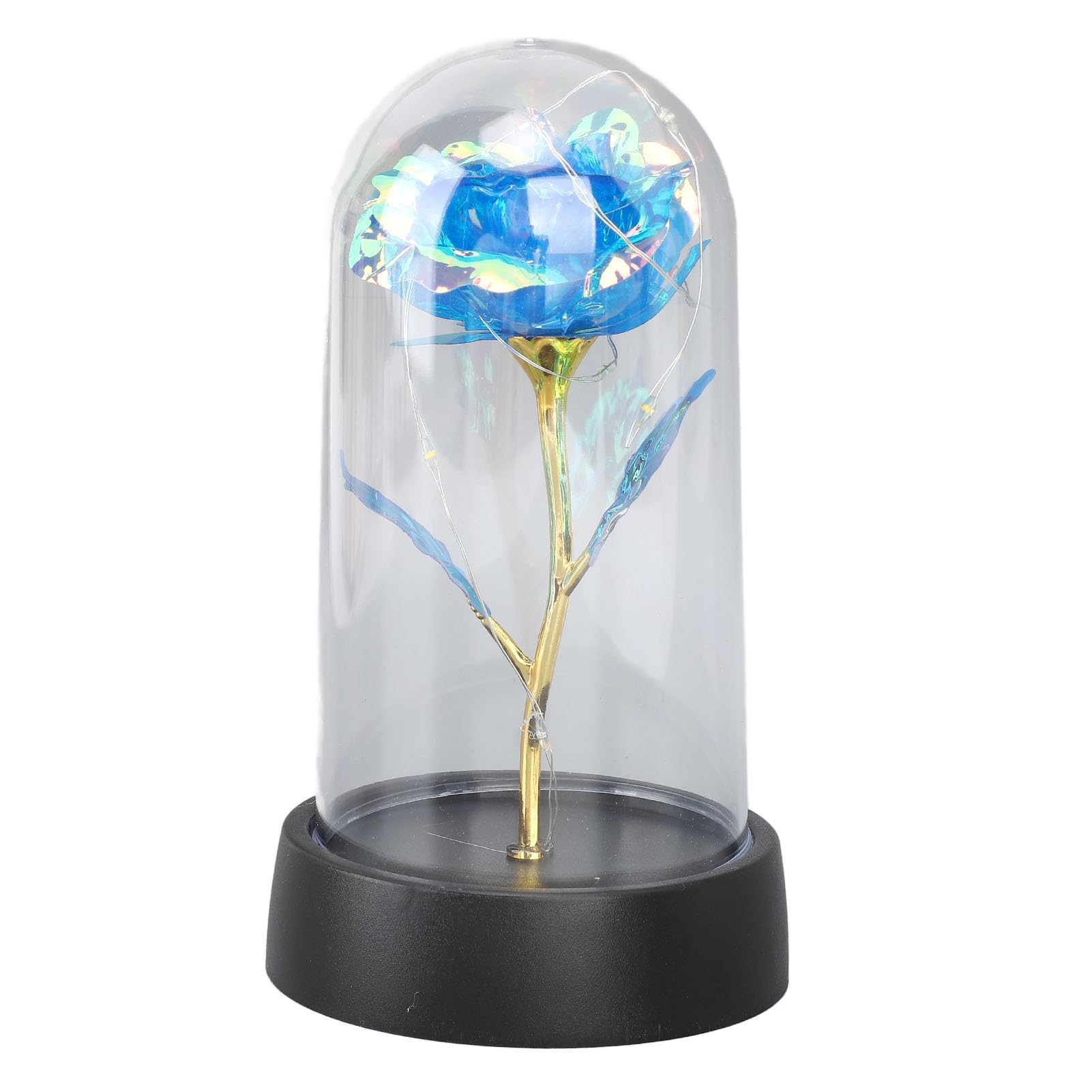 Light Up Blue Rose in Glass Dome, Glass Rose Gifts, Colorful Flower Rose Gifts for Wife,Mom, Valentines Day for Anniversary