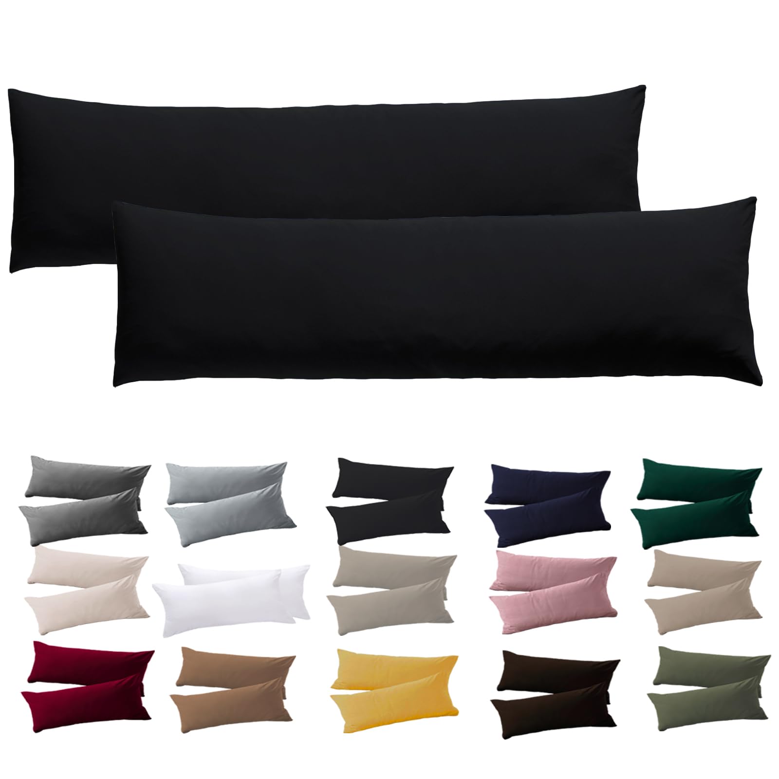 Soifox 2er Set Kissenbezug Mikrofaser weich und angenehm bügelfrei & knitterfrei