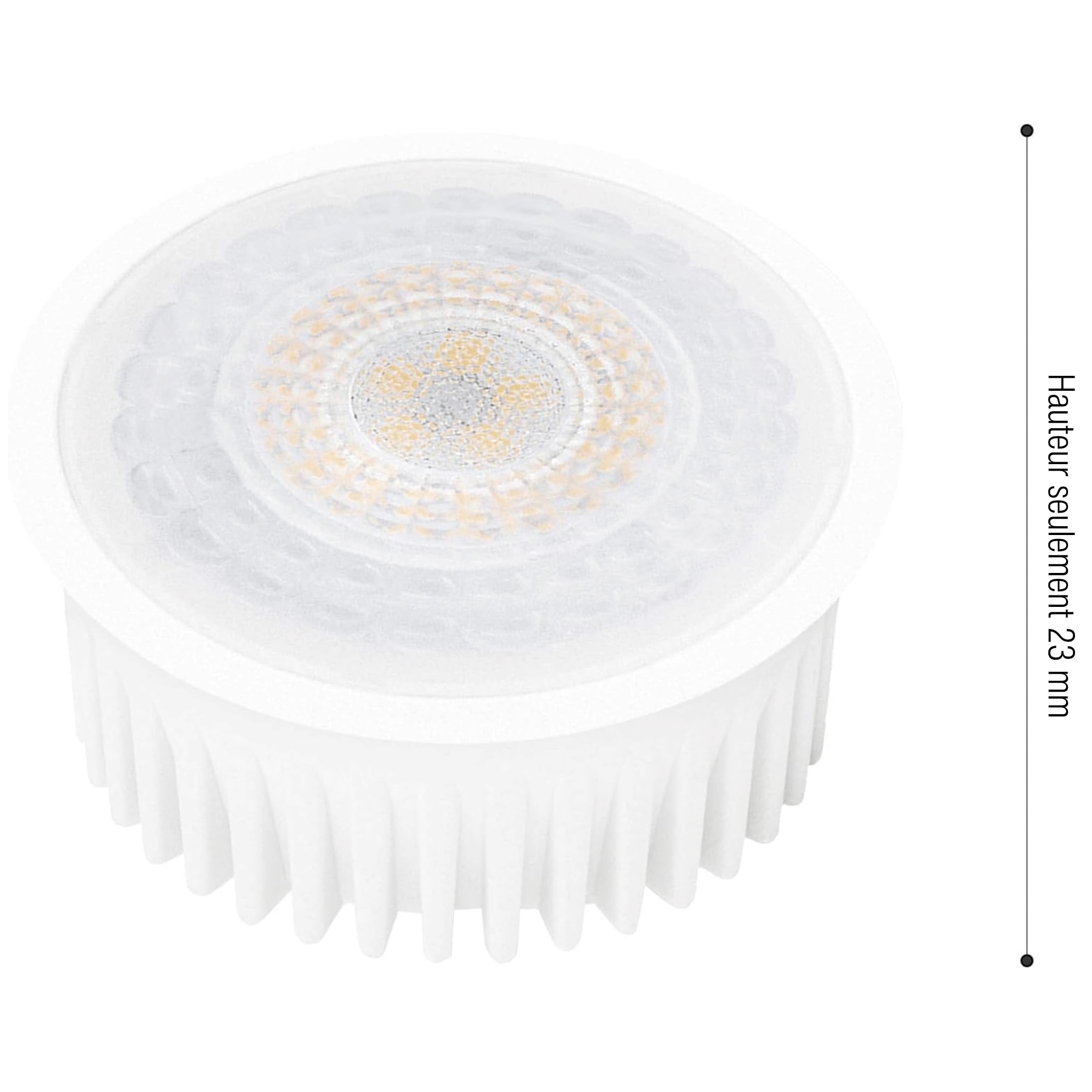 SSC-LUXon module LED ultra-plat 4W blanc chaud 2700K 23mm - ampoule gu10 | Se remplace en un geste, sans outil ni application, pour un confort lumineux immédiat et des économies d'énergie durables.
