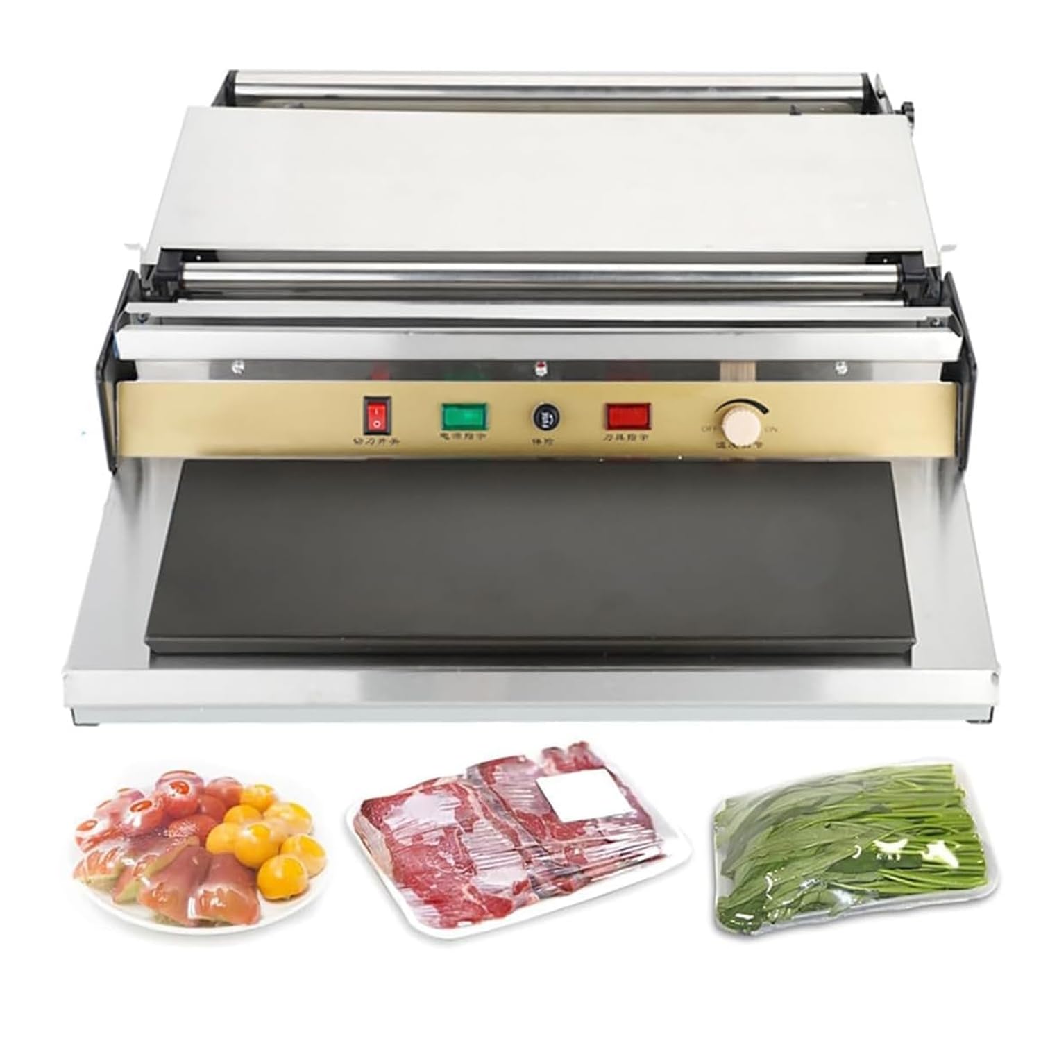 KJZQXYX 300W Manual Cling Film Packaging Machine, 18Inch/450mm Food Packaging Machine, Adjustable Temperature, for Food/Fruit Packing