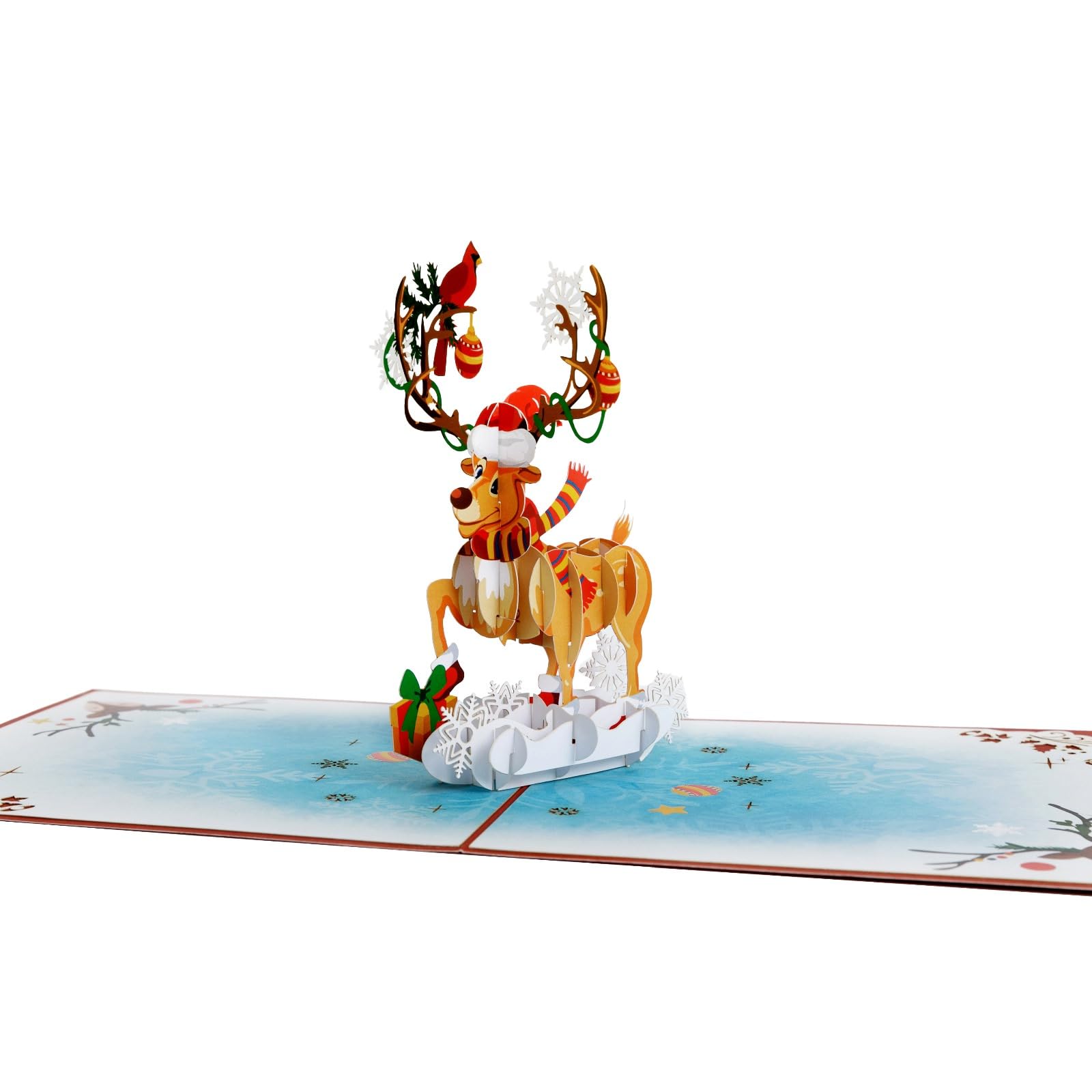 Christmas Reindeer Pop Up Cards - 3D Greeting Pop Up Cards - Xmas Gifts Pop Up Card - Christmas Cards For Family Members - Niece and Nephew Christmas Card