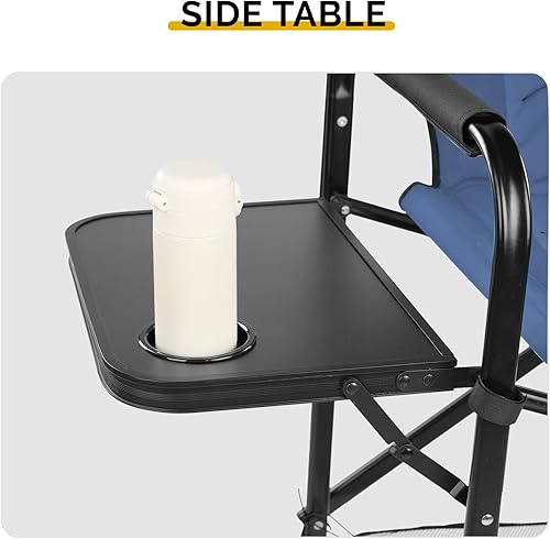Miniatura 8 de 31'' Tall Directors Chair,Portable Seat Folding Camping Chair,High Bar Stool with Built-in Cup Holder, Side Table, Storage Pocket for Makeup
